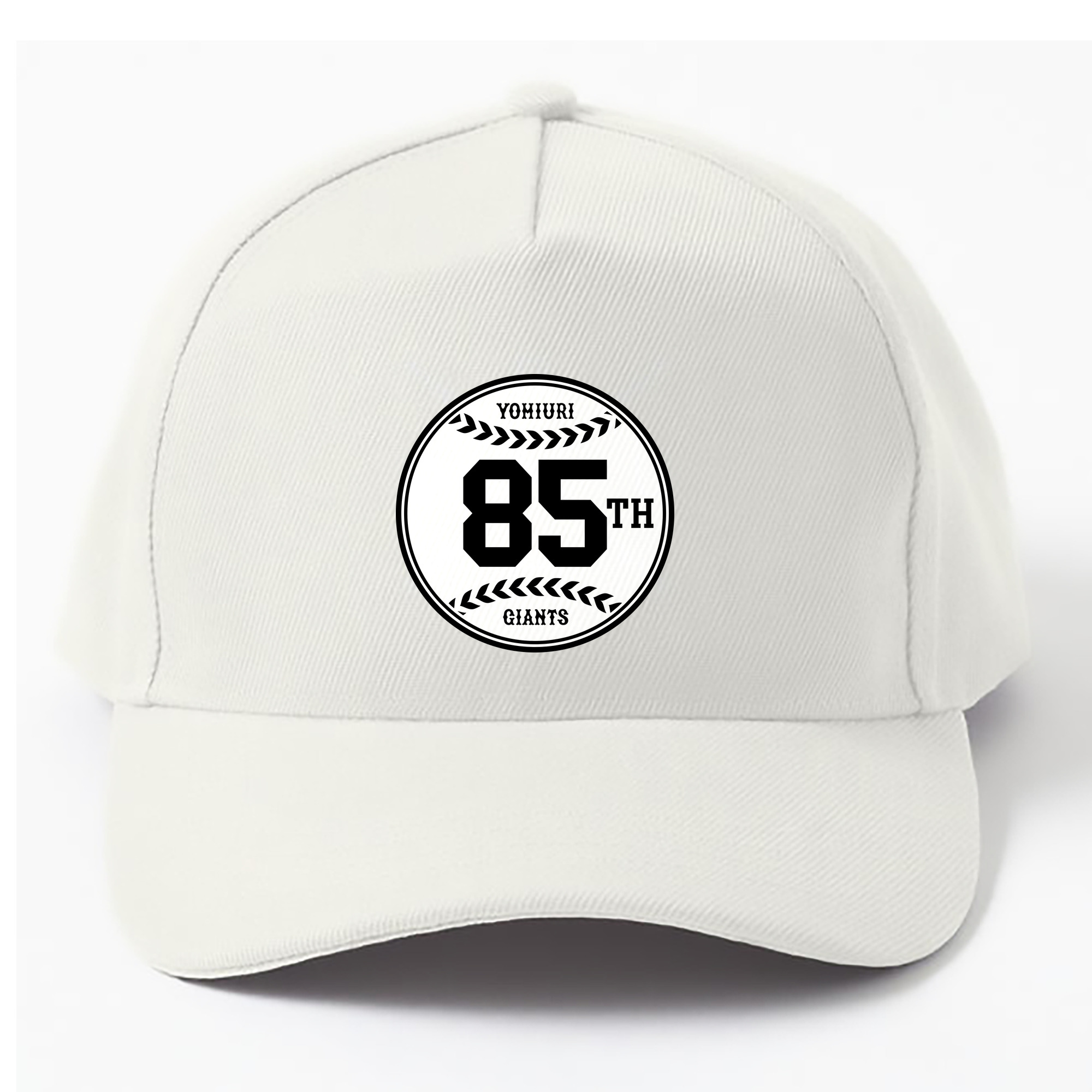 YOMIURI GIANTS 85TH ANNIVERSARY BLACK AND WHITE Logo - ベースボールキャップ ・ 綿100％ ・ 男女兼用 ・ スポーツ 帽子 ・ 日常使い 散歩 アウトドア 旅行用