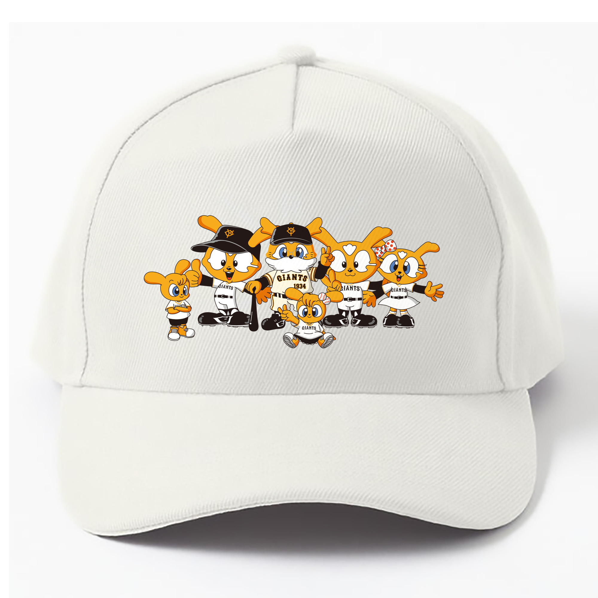 YOMIURI GIANTS MASCOT GIABBIT FAMILY ORIGINAL 2024 Logo - ベースボールキャップ ・ 綿100％ ・ 男女兼用 ・ スポーツ 帽子 ・ 日常使い 散歩 アウトドア 旅行用