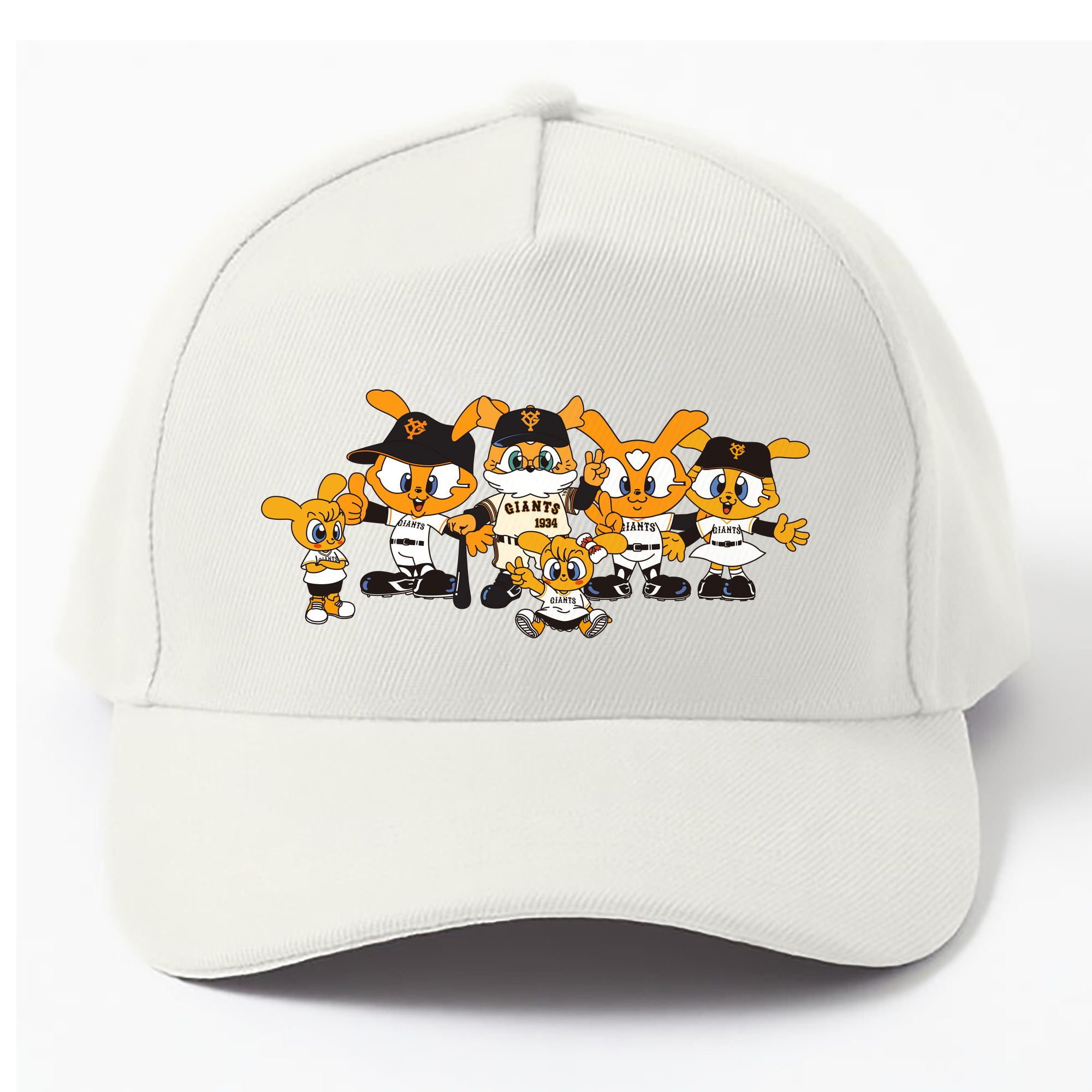 YOMIURI GIANTS MASCOT GIABBIT FAMILY ORIGINAL Logo - ベースボールキャップ ・ 綿100％ ・ 男女兼用 ・ スポーツ 帽子 ・ 日常使い 散歩 アウトドア 旅行用