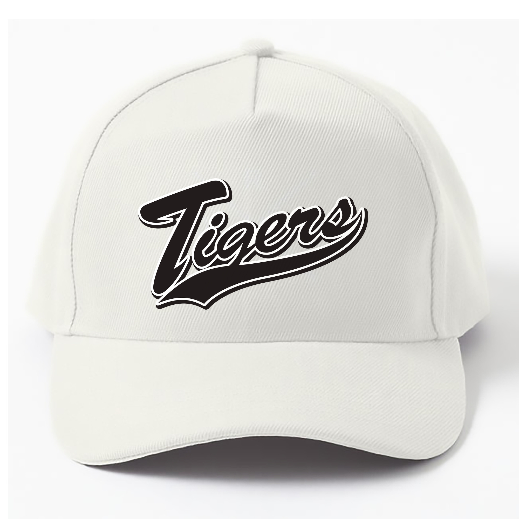 HANSHIN TIGERS ANOTHER WORDMARK APPLICATION WHITE BLACK Logo - ベースボールキャップ ・ 綿100％ ・ 男女兼用 ・ スポーツ 帽子 ・ 日常使い 散歩 アウトドア 旅行用