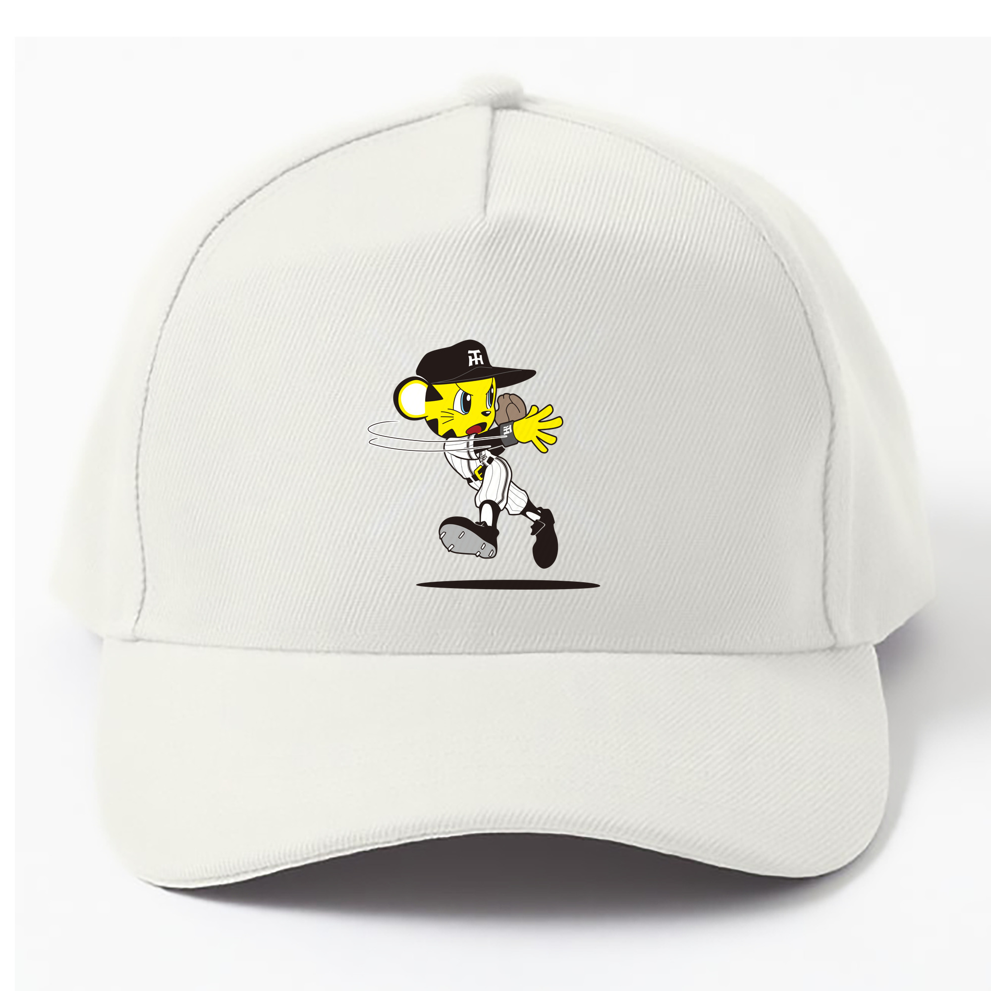 HANSHIN TIGERS MASCOT TO-LUCKY APPLICATION DEFENSE THROWING 2015 Logo - ベースボールキャップ ・ 綿100％ ・ 男女兼用 ・ スポーツ 帽子 ・ 日常使い 散歩 アウトドア 旅行用