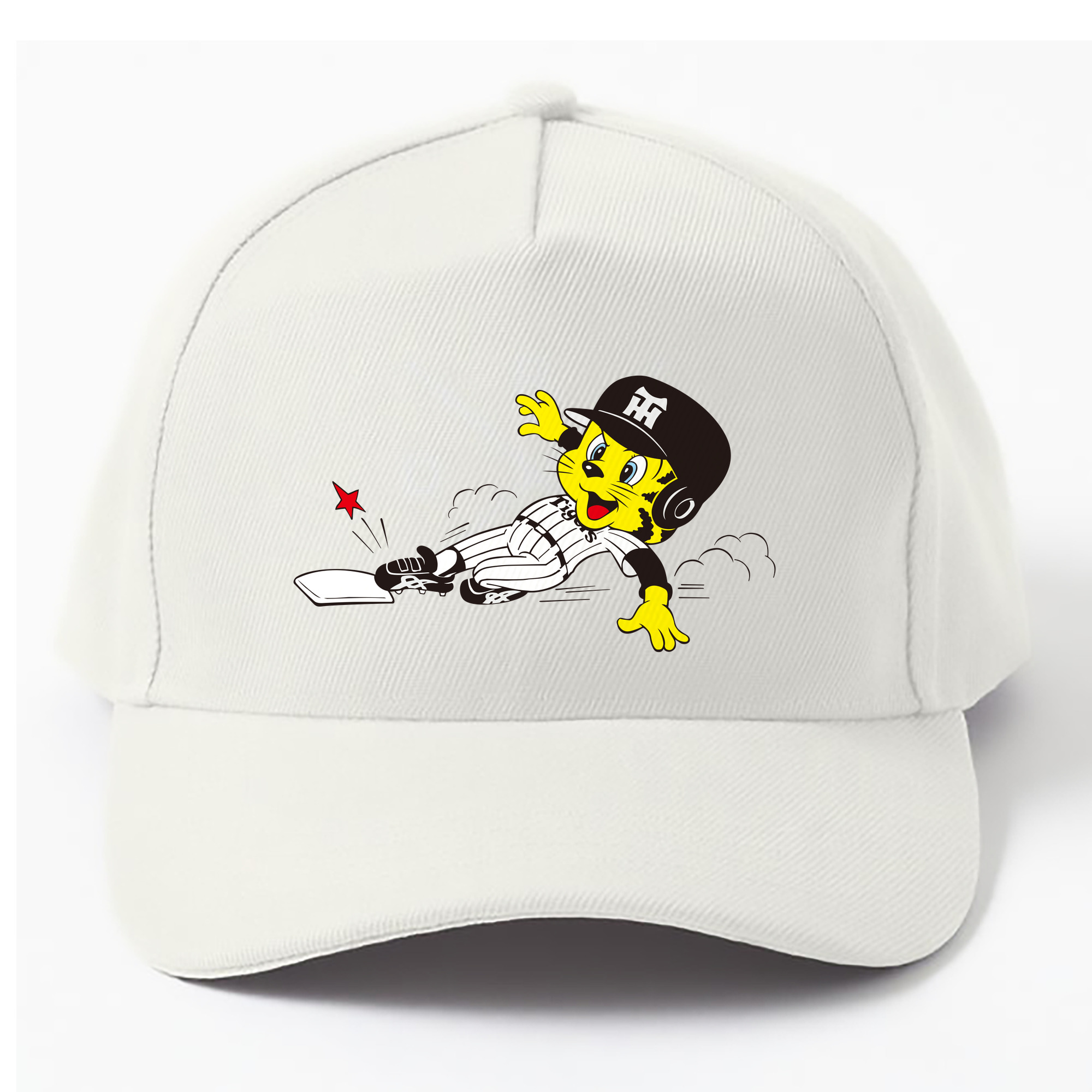 HANSHIN TIGERS MASCOT TO-LUCKY OLD APPLICATION SLIDING Logo - ベースボールキャップ ・ 綿100％ ・ 男女兼用 ・ スポーツ 帽子 ・ 日常使い 散歩 アウトドア 旅行用