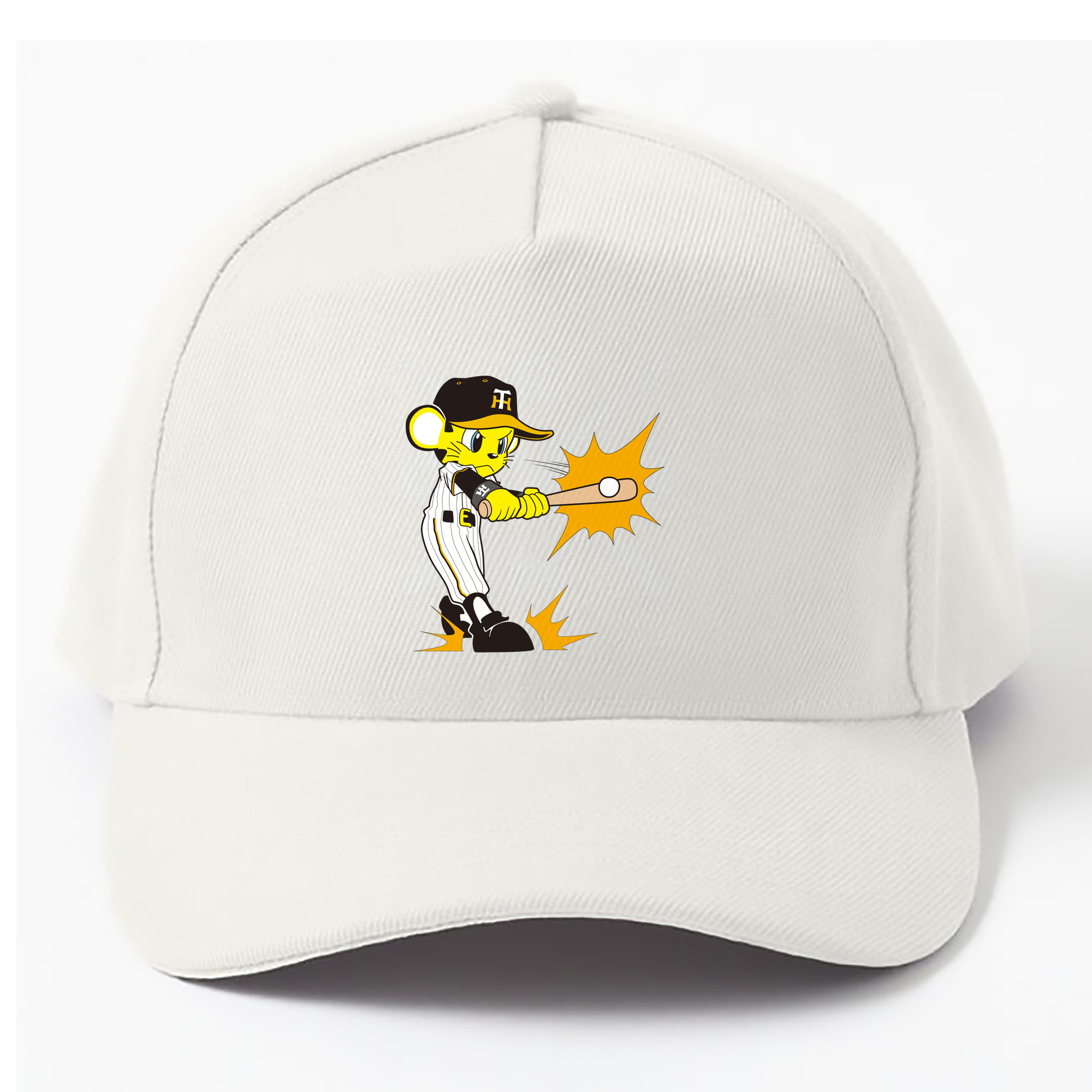 HANSHIN TIGERS MASCOT TO-LUCKY 2022 HOME UNIFORM APPLICATION BATTING Logo - ベースボールキャップ ・ 綿100％ ・ 男女兼用 ・ スポーツ 帽子 ・ 日常使い 散歩 アウトドア 旅行用