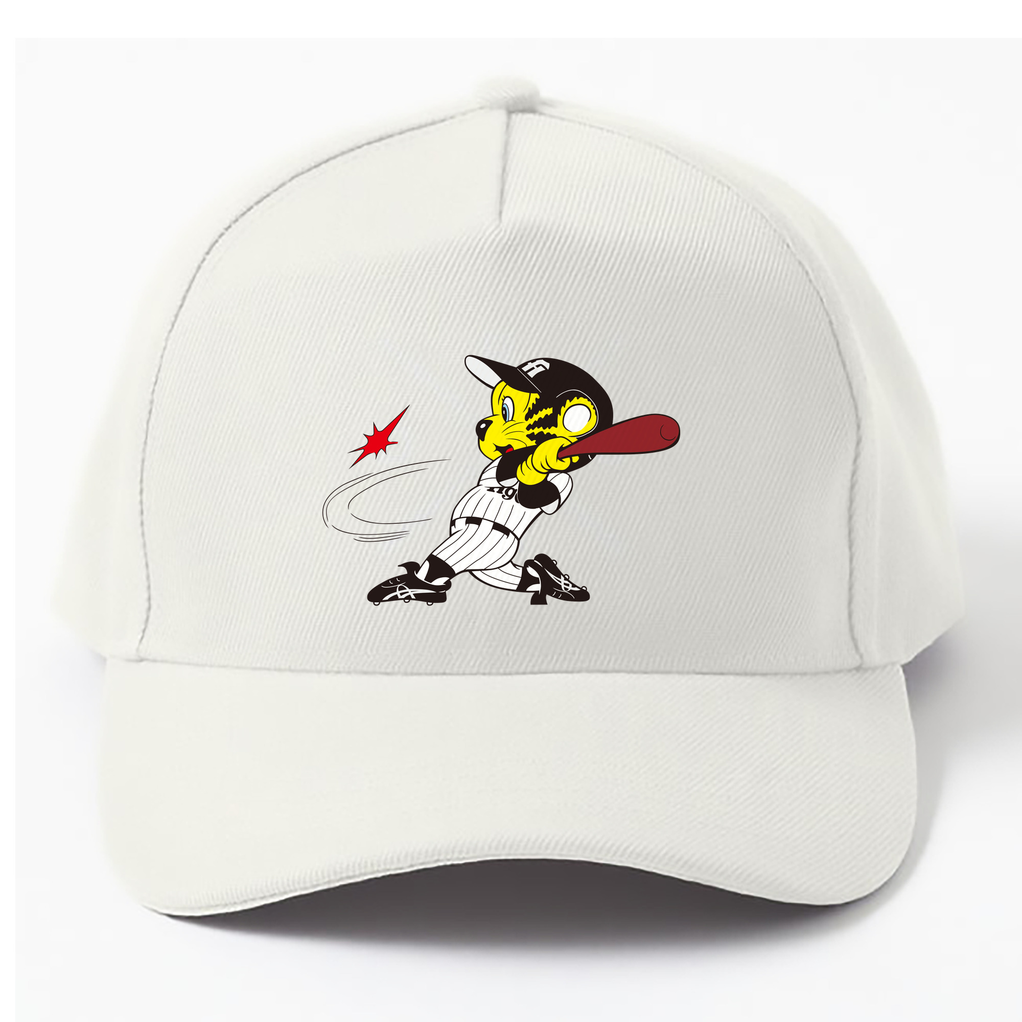 HANSHIN TIGERS MASCOT TO-LUCKY OLD APPLICATION SWING Logo - ベースボールキャップ ・ 綿100％ ・ 男女兼用 ・ スポーツ 帽子 ・ 日常使い 散歩 アウトドア 旅行用