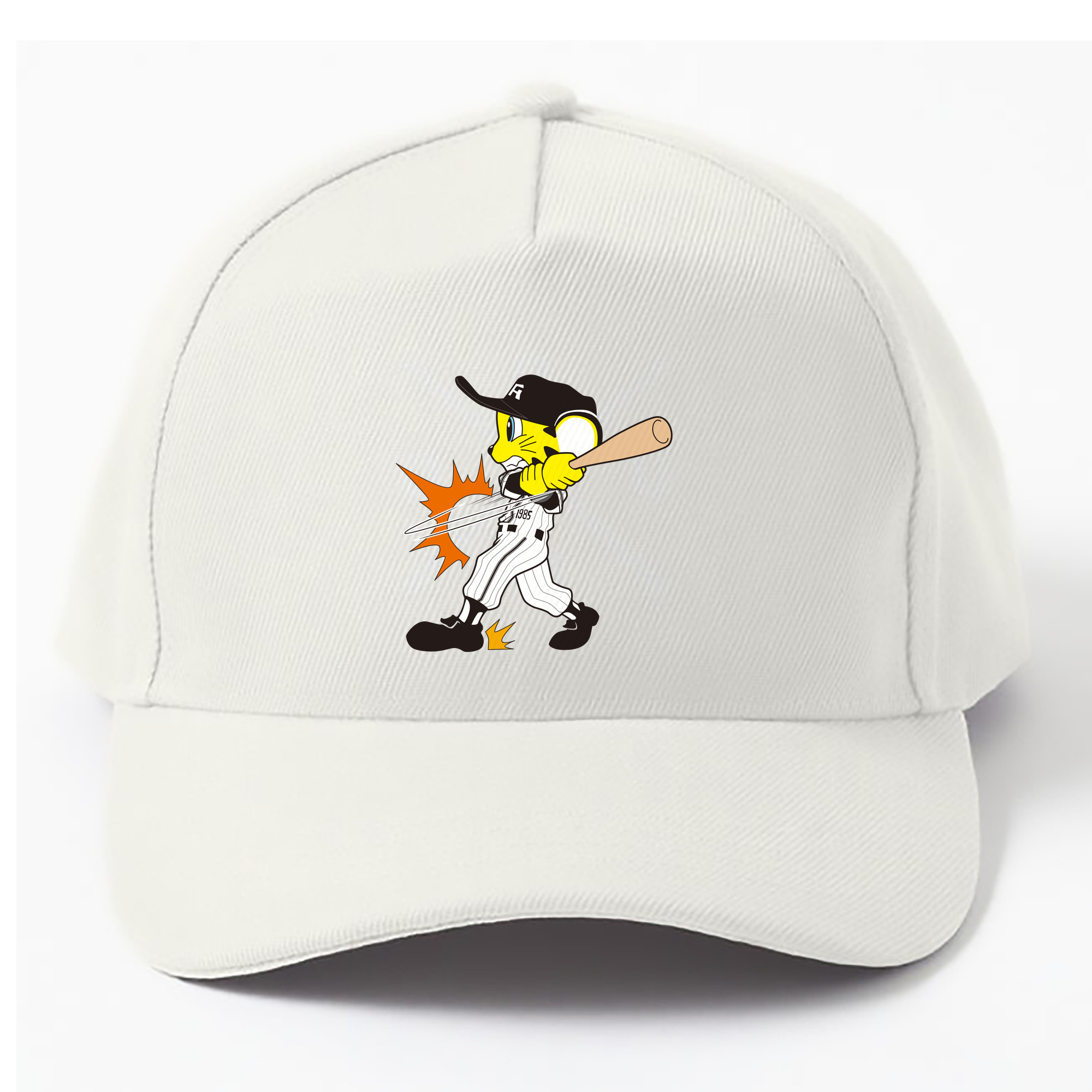HANSHIN TIGERS MASCOT TO-LUCKY APPLICATION HITTING Logo - ベースボールキャップ ・ 綿100％ ・ 男女兼用 ・ スポーツ 帽子 ・ 日常使い 散歩 アウトドア 旅行用