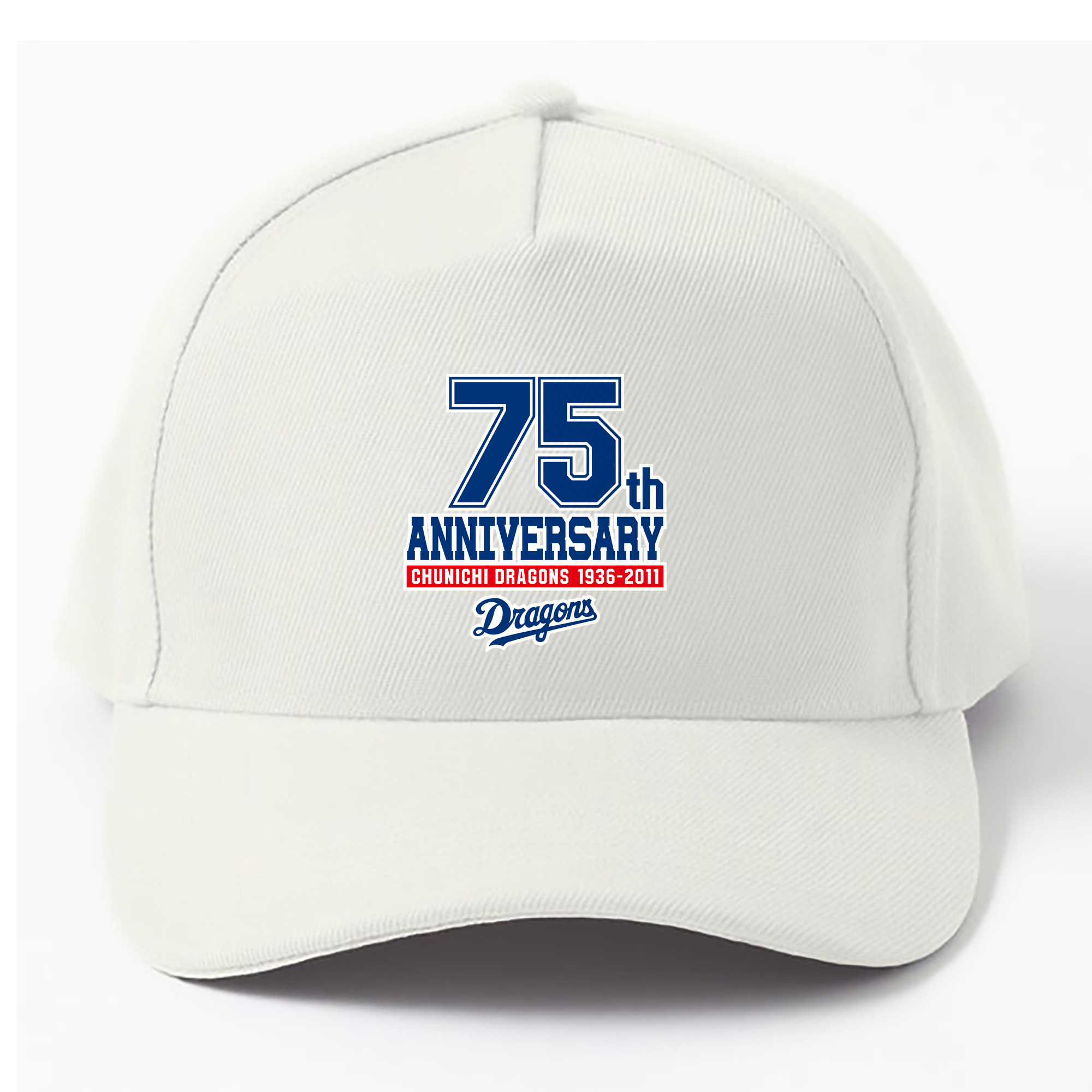 CHUNICHI DRAGONS 75TH ANNIVERSARY EMBLEM Logo - ベースボールキャップ ・ 綿100％ ・ 男女兼用 ・ スポーツ 帽子 ・ 日常使い 散歩 アウトドア 旅行用