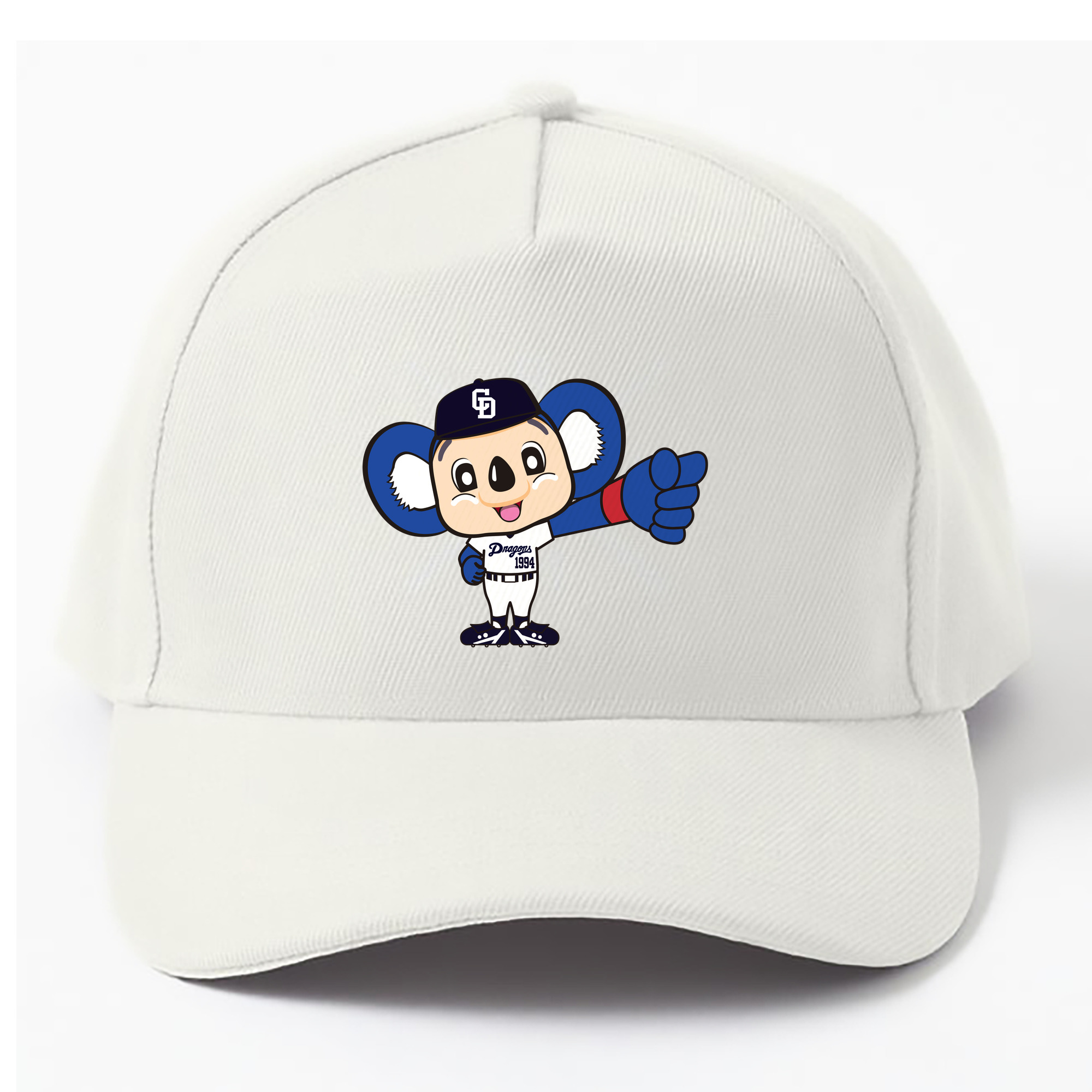 CHUNICHI DRAGONS MASCOT DOALA 2014 2016 HOME UNIFORM GRAP APPLICATION Logo - ベースボールキャップ ・ 綿100％ ・ 男女兼用 ・ スポーツ 帽子 ・ 日常使い 散歩 アウトドア 旅行用