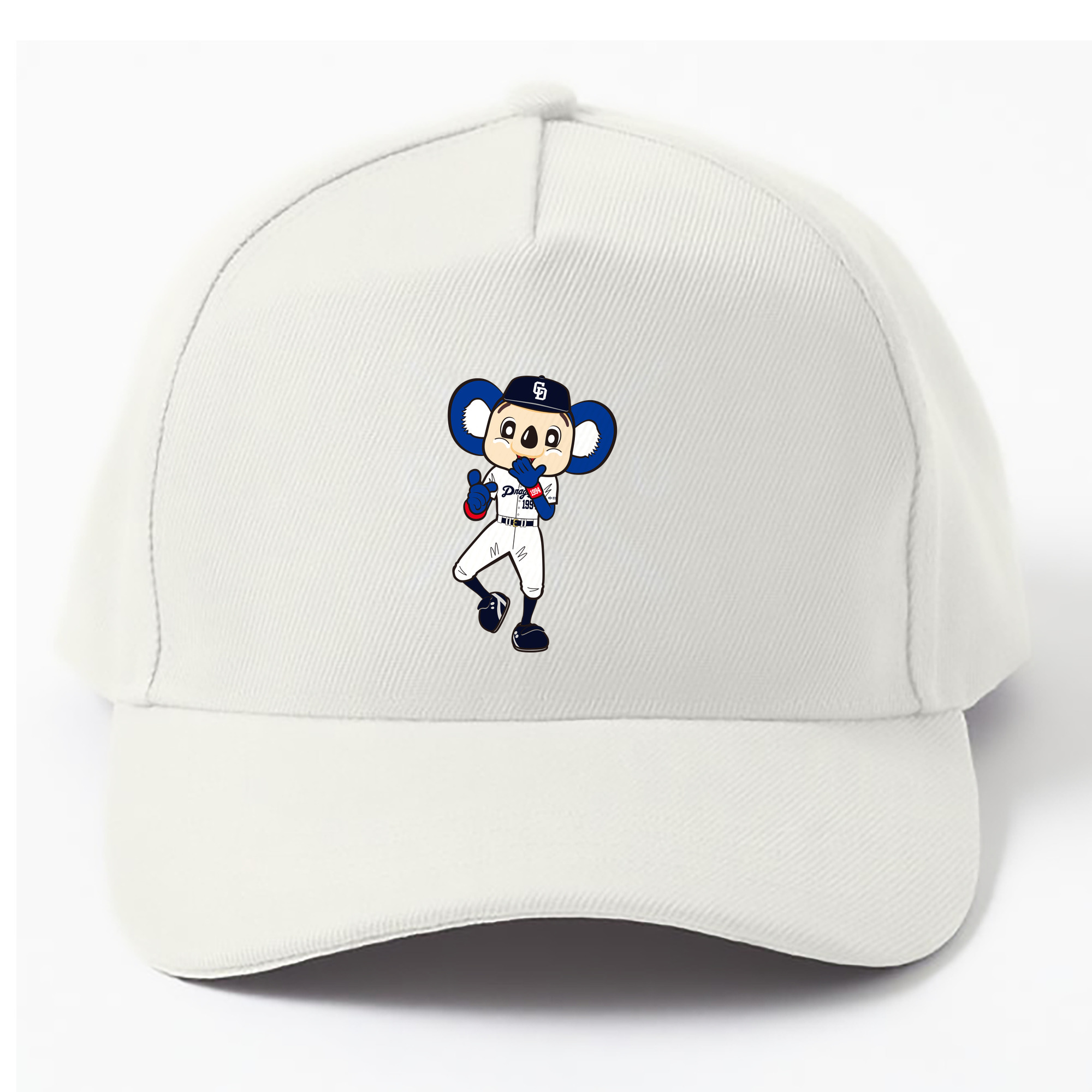 CHUNICHI DRAGONS MASCOT DOALA 2014 2016 HOME UNIFORM APPLICATION LAUGH Logo - ベースボールキャップ ・ 綿100％ ・ 男女兼用 ・ スポーツ 帽子 ・ 日常使い 散歩 アウトドア 旅行用