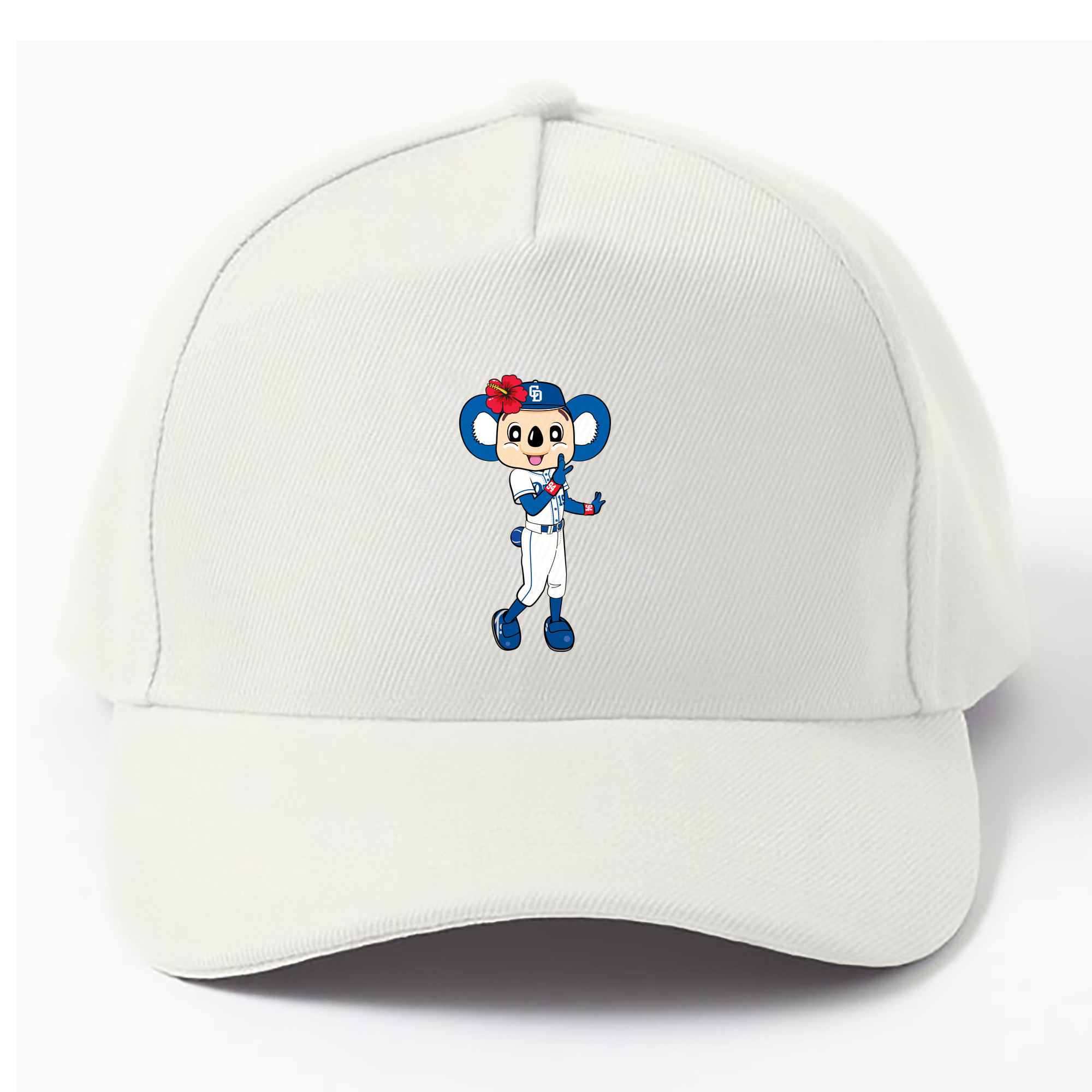 CHUNICHI DRAGONS MASCOT DOALA HOME UNIFORM 2018 APPLICATION WHISPER FLOWER Logo - ベースボールキャップ ・ 綿100％ ・ 男女兼用 ・ スポーツ 帽子 ・ 日常使い 散歩 アウトドア 旅行用