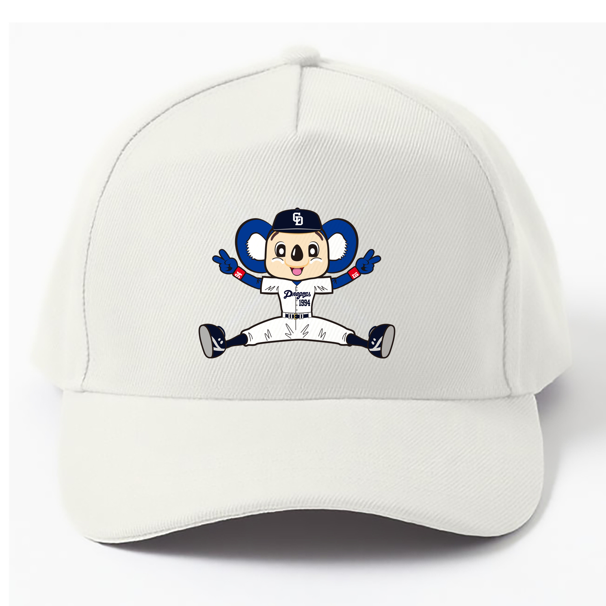 CHUNICHI DRAGONS MASCOT DOALA 2014 2016 HOME UNIFORM APPLICATION FLOP DOWN Logo - ベースボールキャップ ・ 綿100％ ・ 男女兼用 ・ スポーツ 帽子 ・ 日常使い 散歩 アウトドア 旅行用