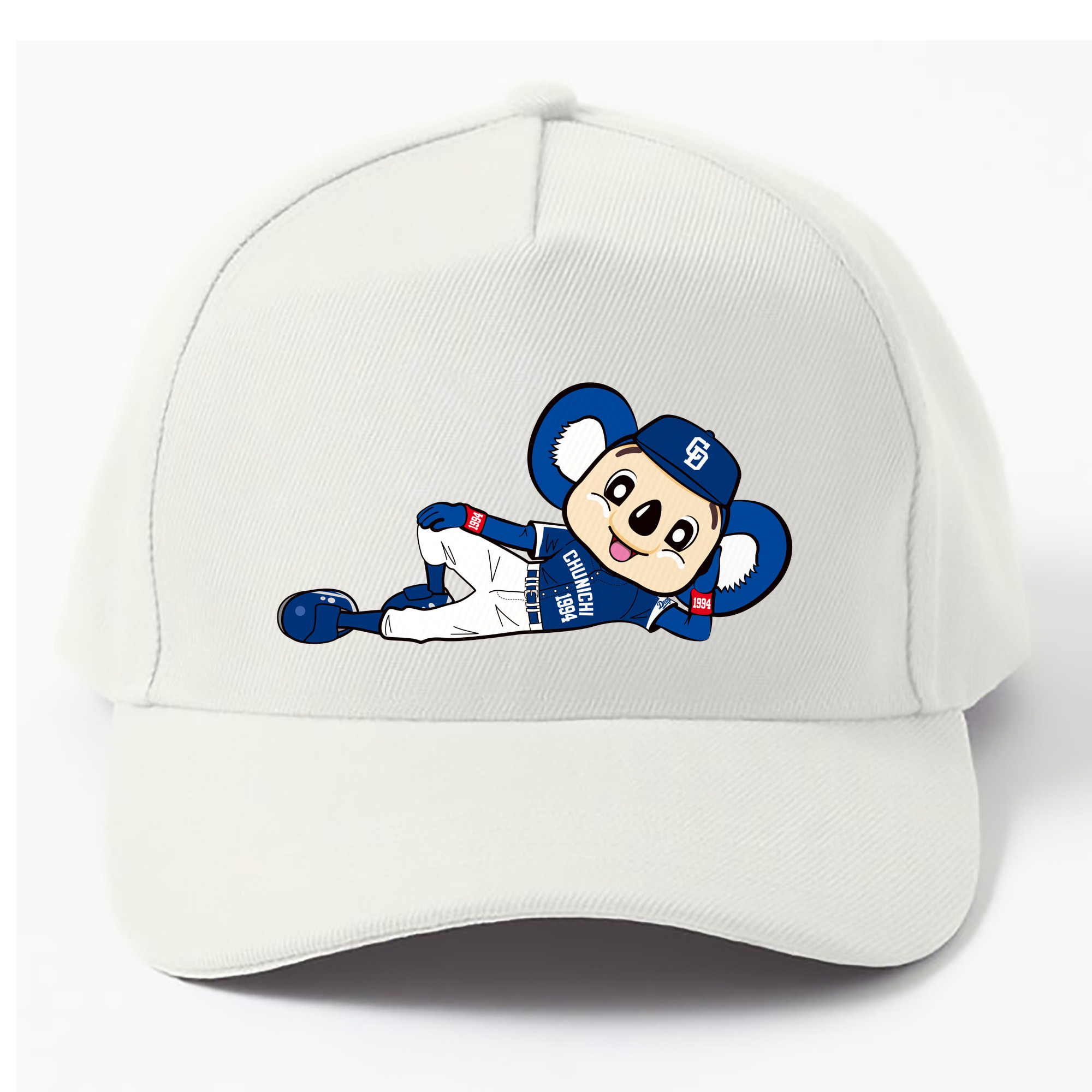 CHUNICHI DRAGONS MASCOT DOALA APPLICATION AWAY UNIFORM Logo - ベースボールキャップ ・ 綿100％ ・ 男女兼用 ・ スポーツ 帽子 ・ 日常使い 散歩 アウトドア 旅行用