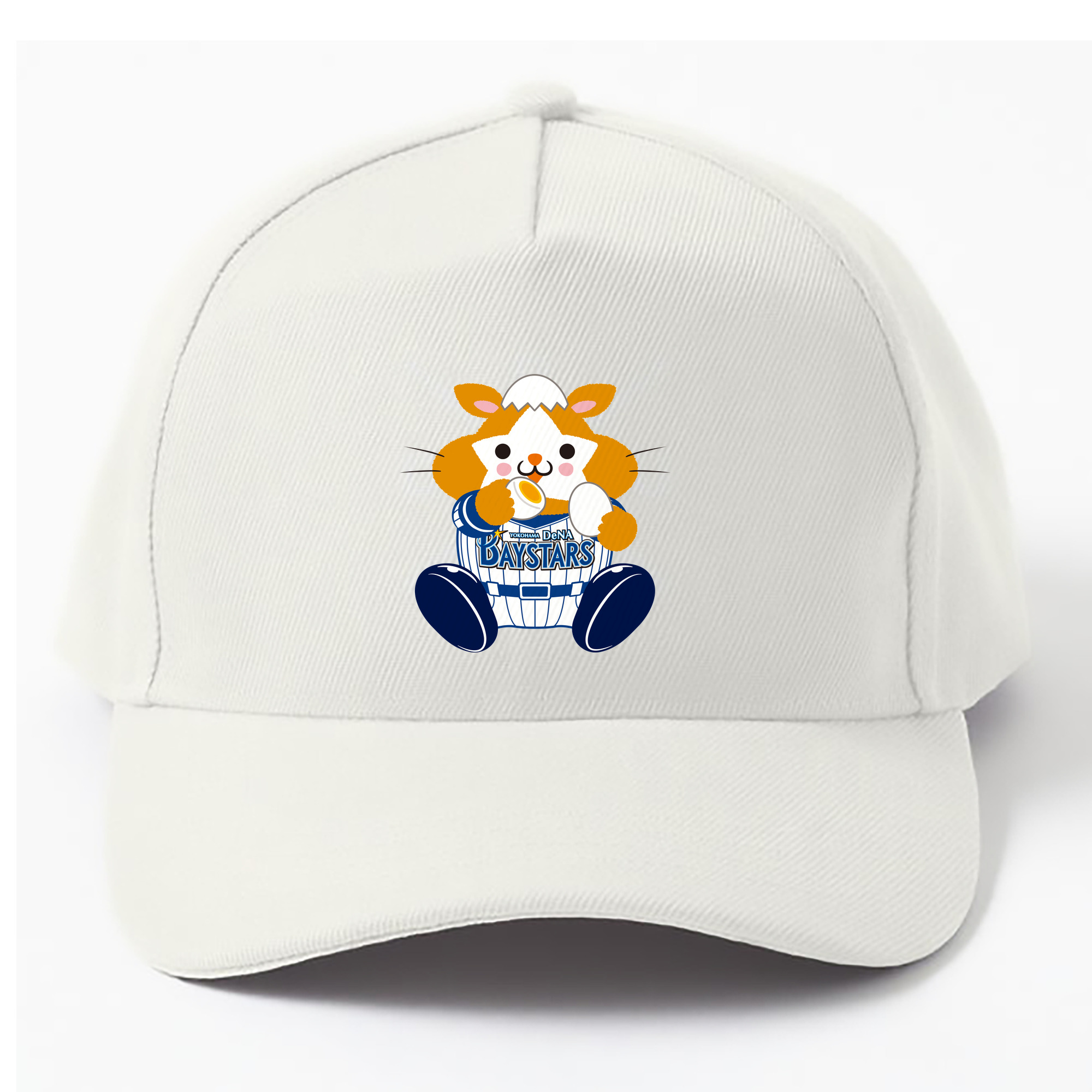 YOKOHAMA DeNA BAYSTARS MASCOT DB.STARMAN APPLICATION EAT EGG Logo - ベースボールキャップ ・ 綿100％ ・ 男女兼用 ・ スポーツ 帽子 ・ 日常使い 散歩 アウトドア 旅行用