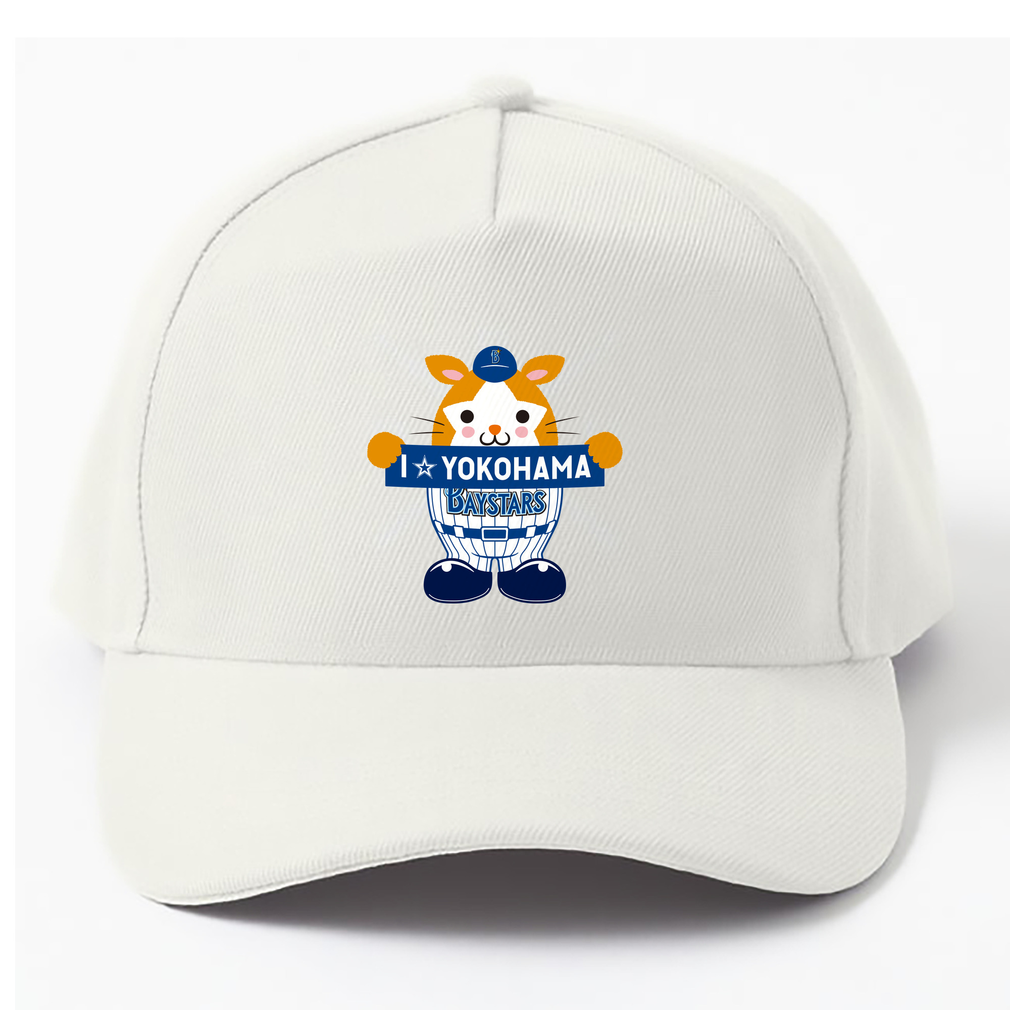 YOKOHAMA DeNA BAYSTARS MASCOT DB.STARMAN APPLICATION I☆YOKOHAMA Logo - ベースボールキャップ ・ 綿100％ ・ 男女兼用 ・ スポーツ 帽子 ・ 日常使い 散歩 アウトドア 旅行用