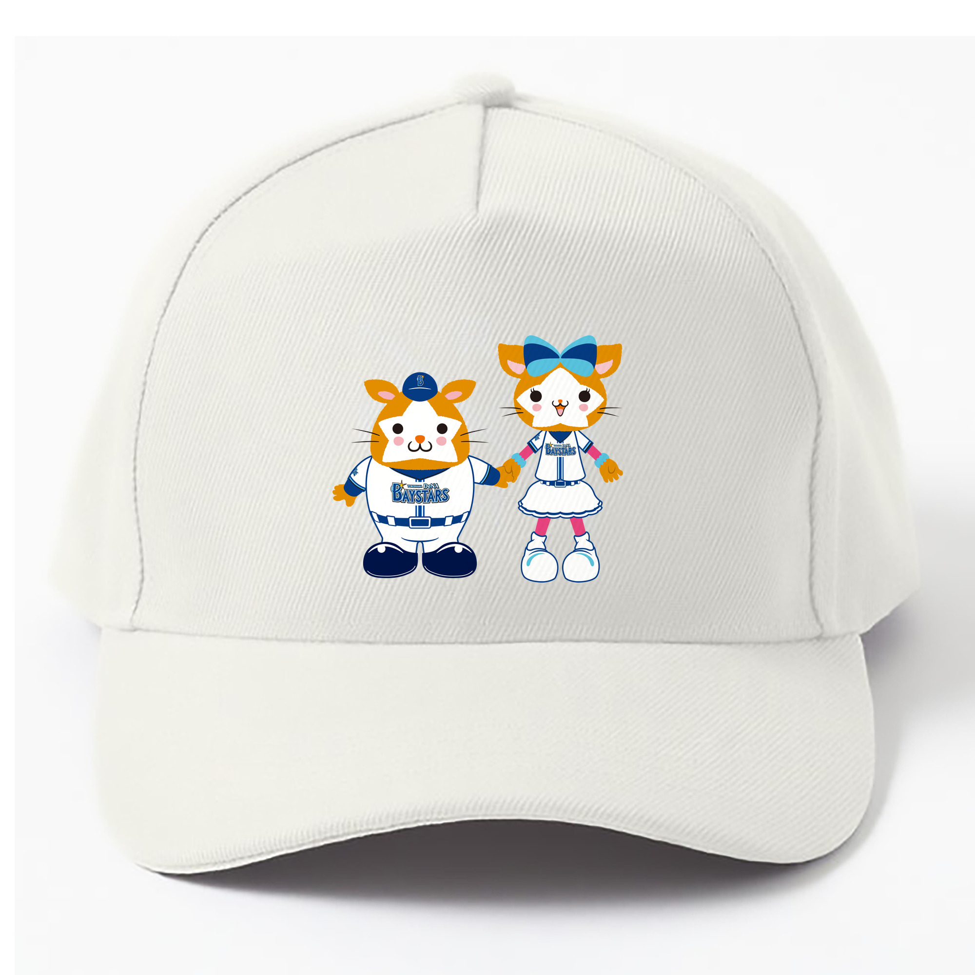 YOKOHAMA DeNA BAYSTARS MASCOT DB.STARMAN DB.KIRARA 2023 HOME UNIFORM HAND-IN-HAND Logo - ベースボールキャップ ・ 綿100％ ・ 男女兼用 ・ スポーツ 帽子 ・ 日常使い 散歩 アウトドア 旅行用