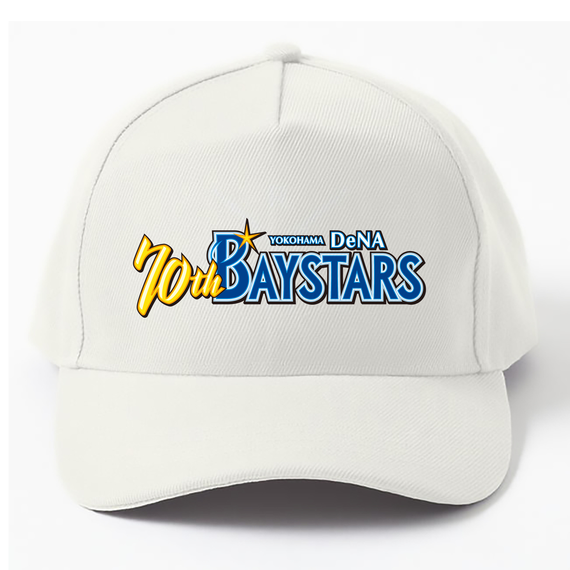 YOKOHAMA DeNA BAYSTARS 70TH ANNIVERSARY WORDMARK - ベースボールキャップ ・ 綿100％ ・ 男女兼用 ・ スポーツ 帽子 ・ 日常使い 散歩 アウトドア 旅行用