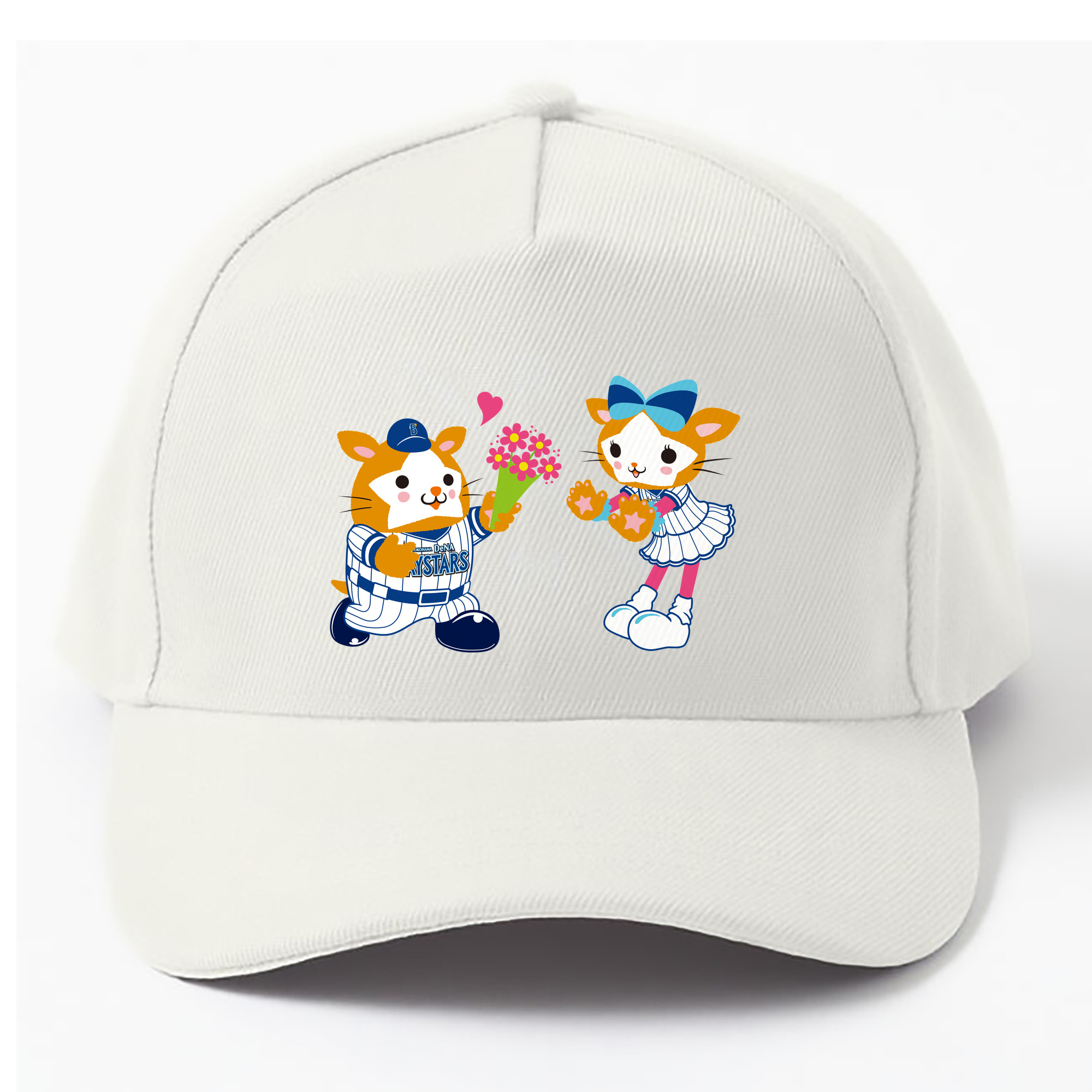 YOKOHAMA DeNA BAYSTARS MASCOT DB.STARMAN DB.KIRARA APPLICATION LOVE Logo - ベースボールキャップ ・ 綿100％ ・ 男女兼用 ・ スポーツ 帽子 ・ 日常使い 散歩 アウトドア 旅行用