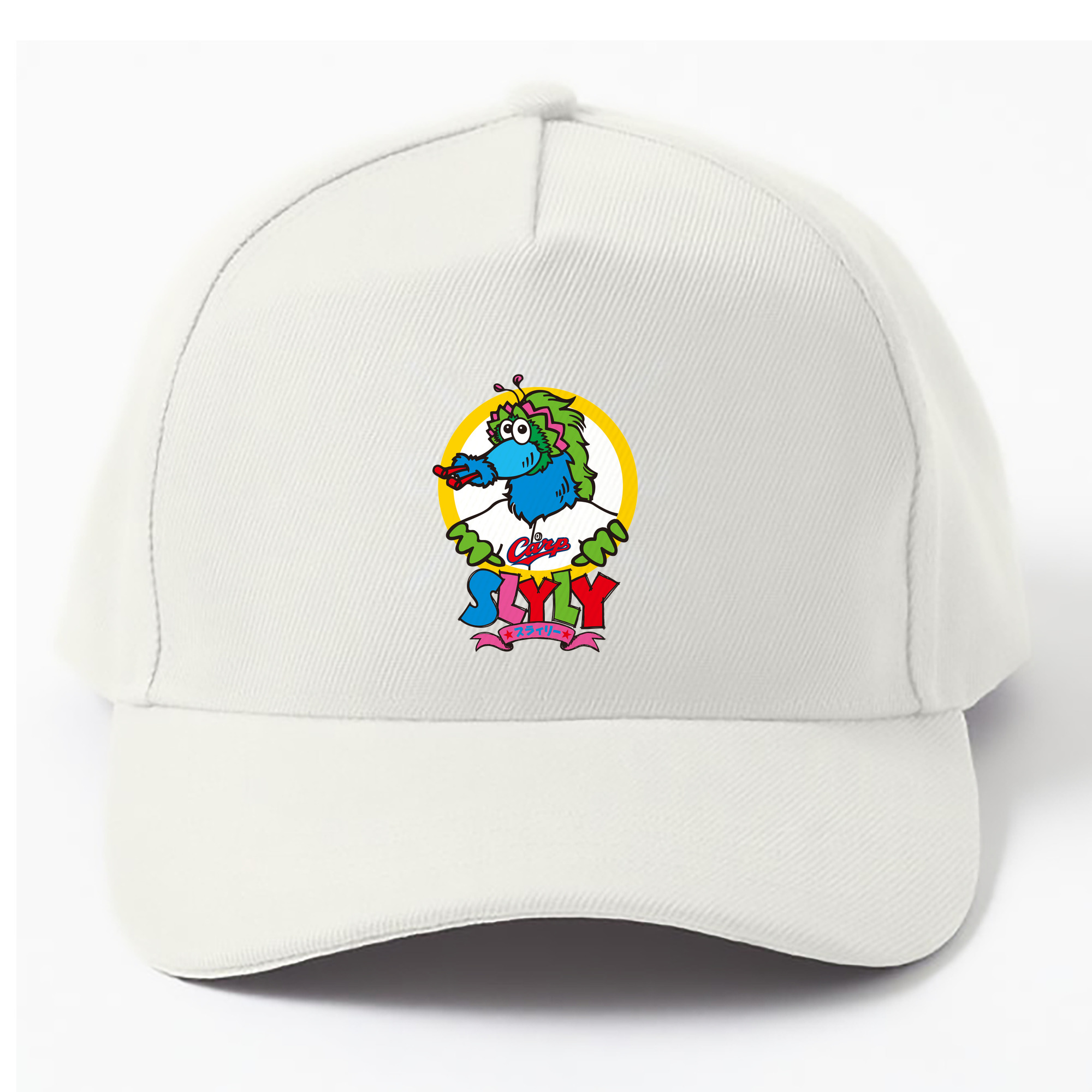 HIROSHIMA TOYO CARP MASCOT SLYLY APPLICATION ROUND WORDMARK Logo - ベースボールキャップ ・ 綿100％ ・ 男女兼用 ・ スポーツ 帽子 ・ 日常使い 散歩 アウトドア 旅行用