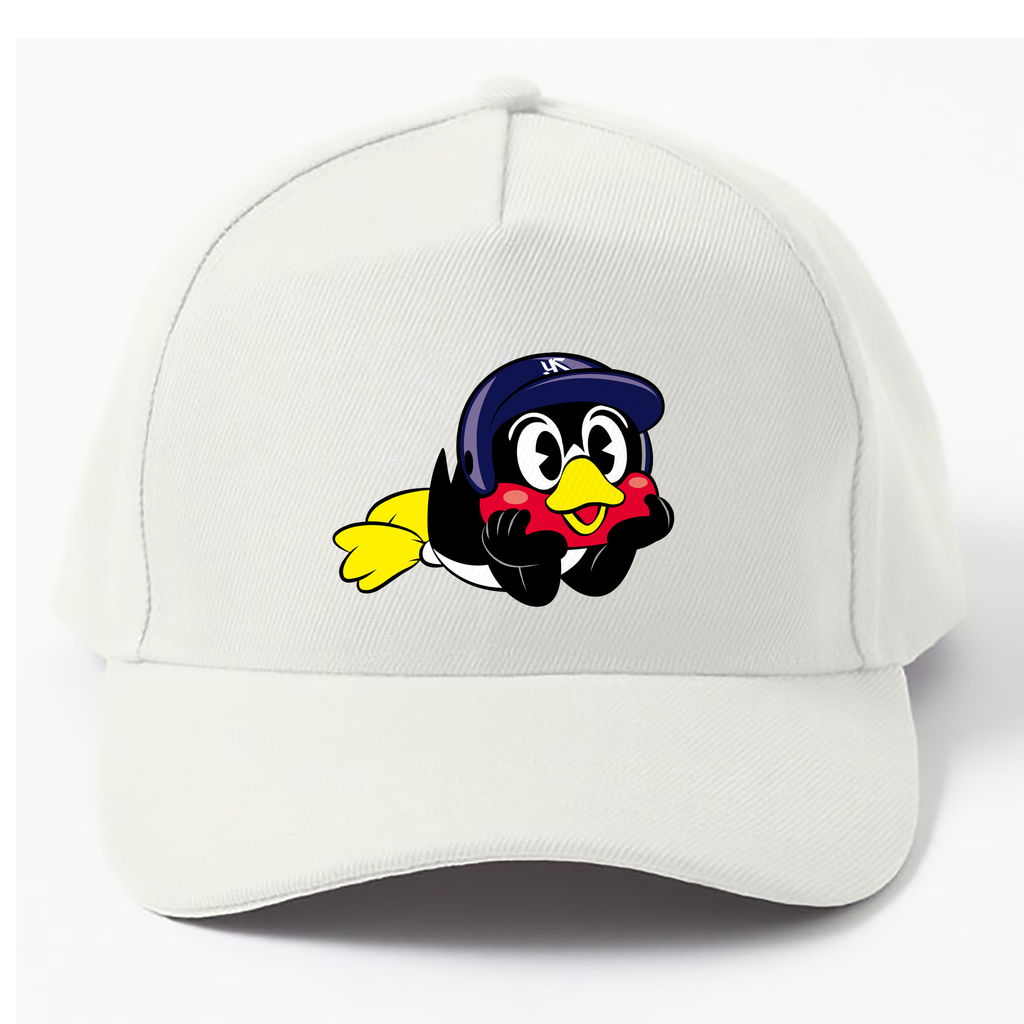 TOKYO YAKULT SWALLOWS MASCOT TSUBAKURO APPLICATION LIE DOWN FORWARD Logo - ベースボールキャップ ・ 綿100％ ・ 男女兼用 ・ スポーツ 帽子 ・ 日常使い 散歩 アウトドア 旅行用