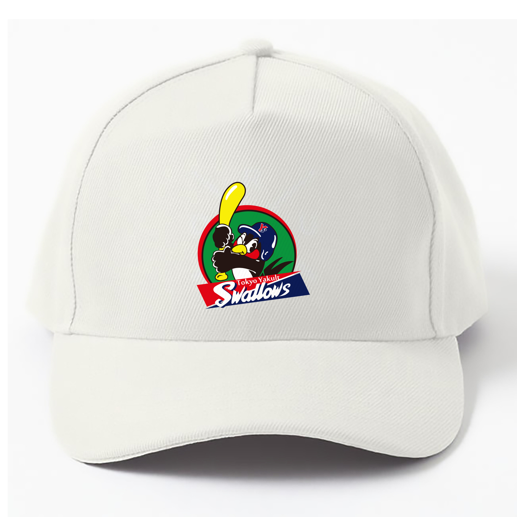 TOKYO YAKULT SWALLOWS EMBLEM APPLICATION BACKGROUND COLOR Logo - ベースボールキャップ ・ 綿100％ ・ 男女兼用 ・ スポーツ 帽子 ・ 日常使い 散歩 アウトドア 旅行用