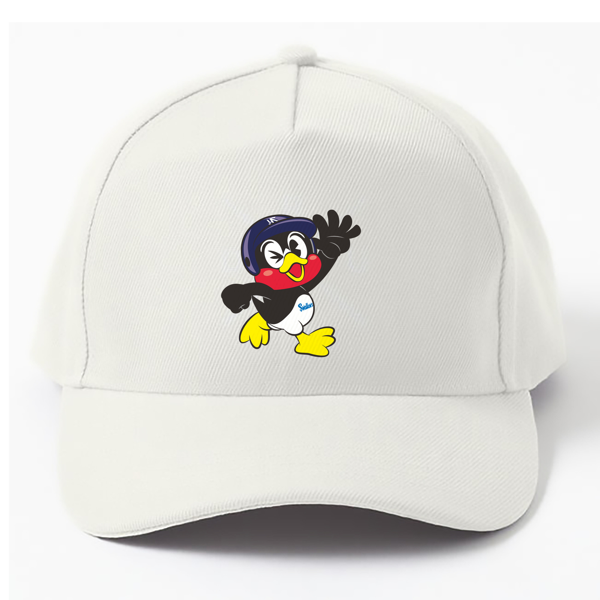 TOKYO YAKULT SWALLOWS MASCOT TSUBAKURO APPLICATION SMILE WALKING Logo - ベースボールキャップ ・ 綿100％ ・ 男女兼用 ・ スポーツ 帽子 ・ 日常使い 散歩 アウトドア 旅行用