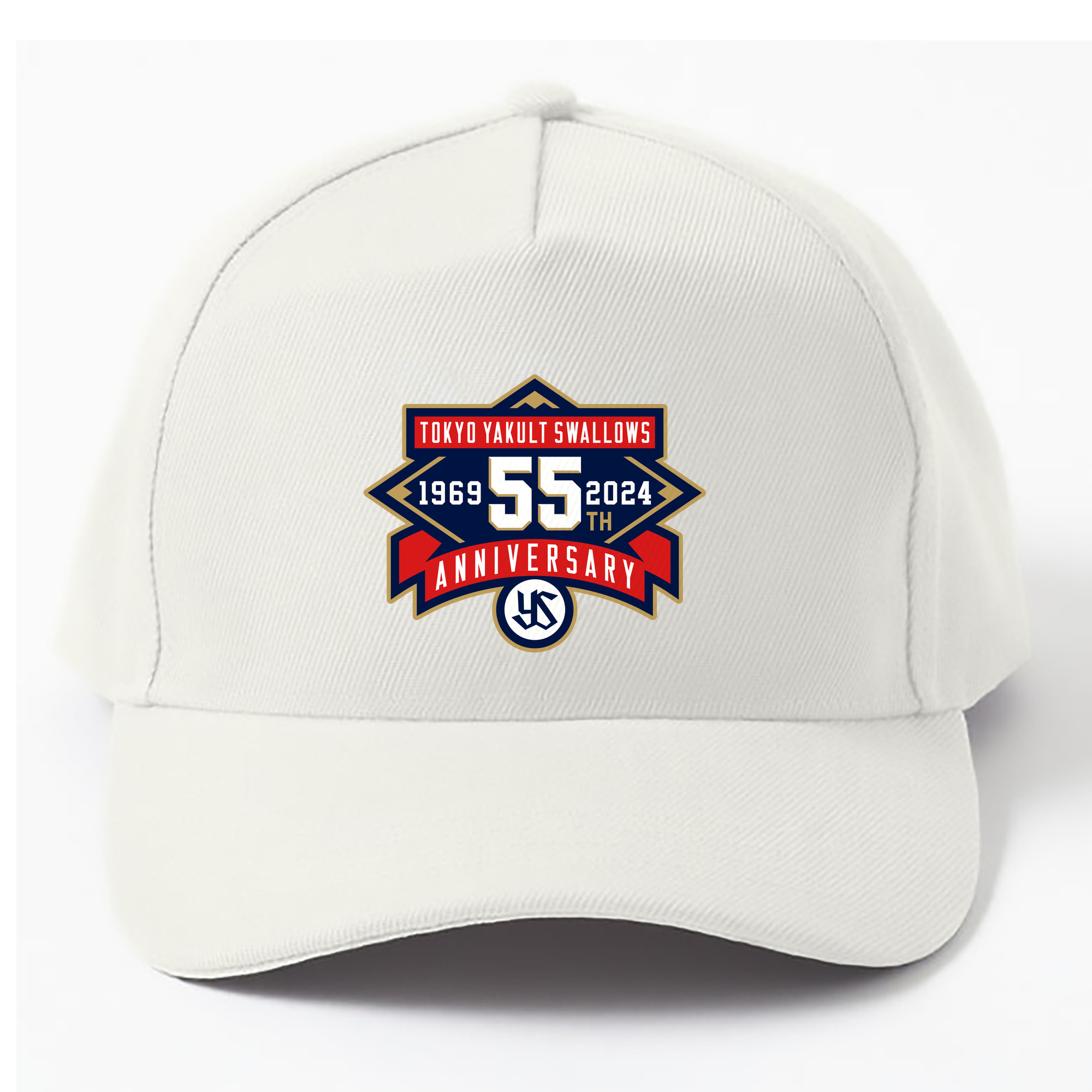 TOKYO YAKULT SWALLOWS 55TH ANNIVERSARY EMBLEM Logo - ベースボールキャップ ・ 綿100％ ・ 男女兼用 ・ スポーツ 帽子 ・ 日常使い 散歩 アウトドア 旅行用