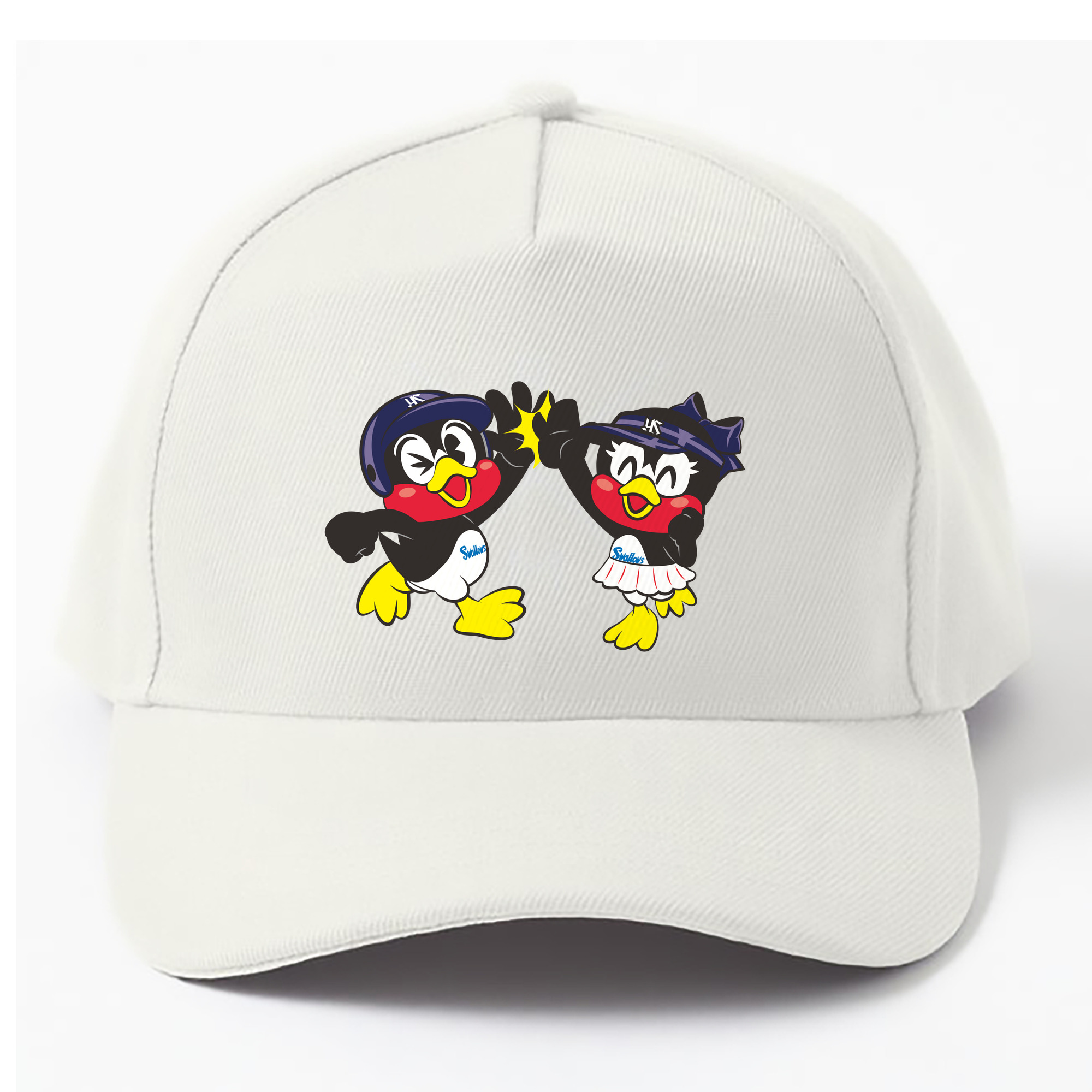 TOKYO YAKULT SWALLOWS MASCOT TSUBAKURO TSUBAMI APPLICATION HIGH FIVE Logo - ベースボールキャップ ・ 綿100％ ・ 男女兼用 ・ スポーツ 帽子 ・ 日常使い 散歩 アウトドア 旅行用