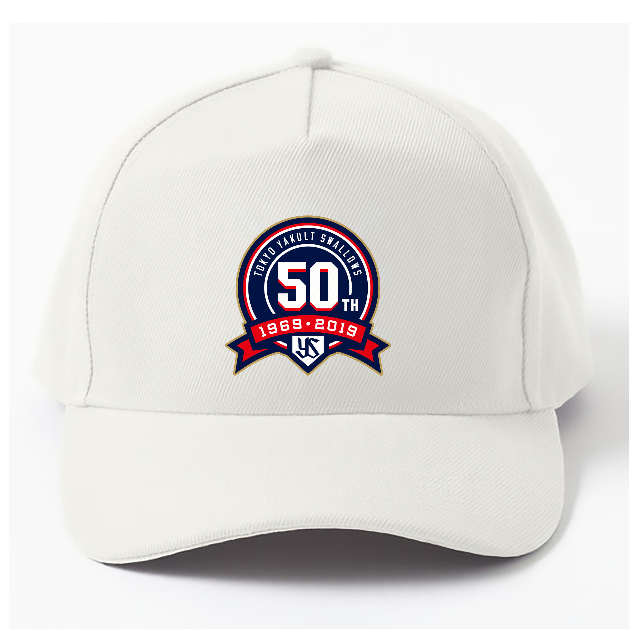 TOKYO YAKULT SWALLOWS 50TH ANNIVERSARY EMBLEM Logo - ベースボールキャップ ・ 綿100％ ・ 男女兼用 ・ スポーツ 帽子 ・ 日常使い 散歩 アウトドア 旅行用