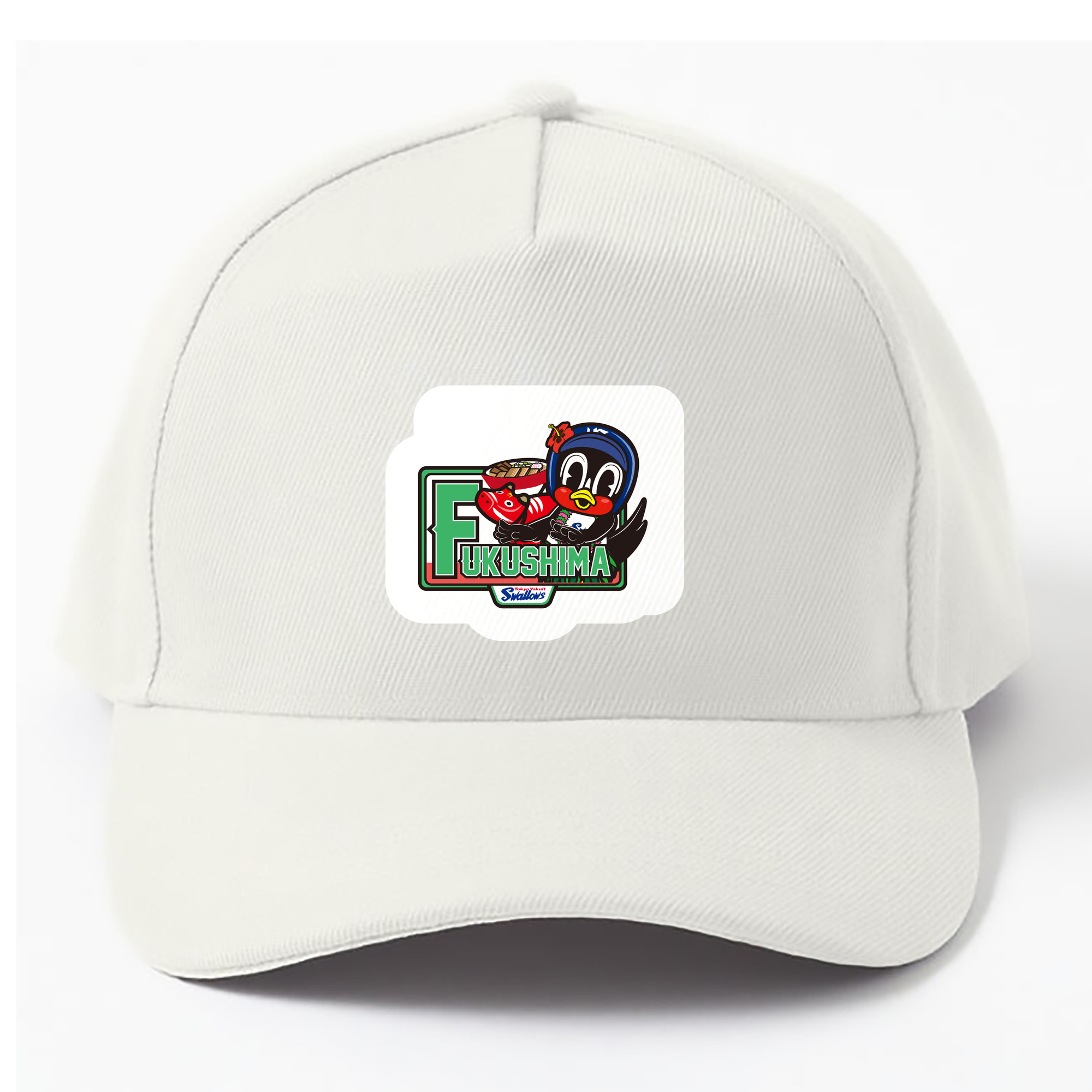 TOKYO YAKULT SWALLOWS FUKUSHIMA 2017 EMBLEM Logo - ベースボールキャップ ・ 綿100％ ・ 男女兼用 ・ スポーツ 帽子 ・ 日常使い 散歩 アウトドア 旅行用