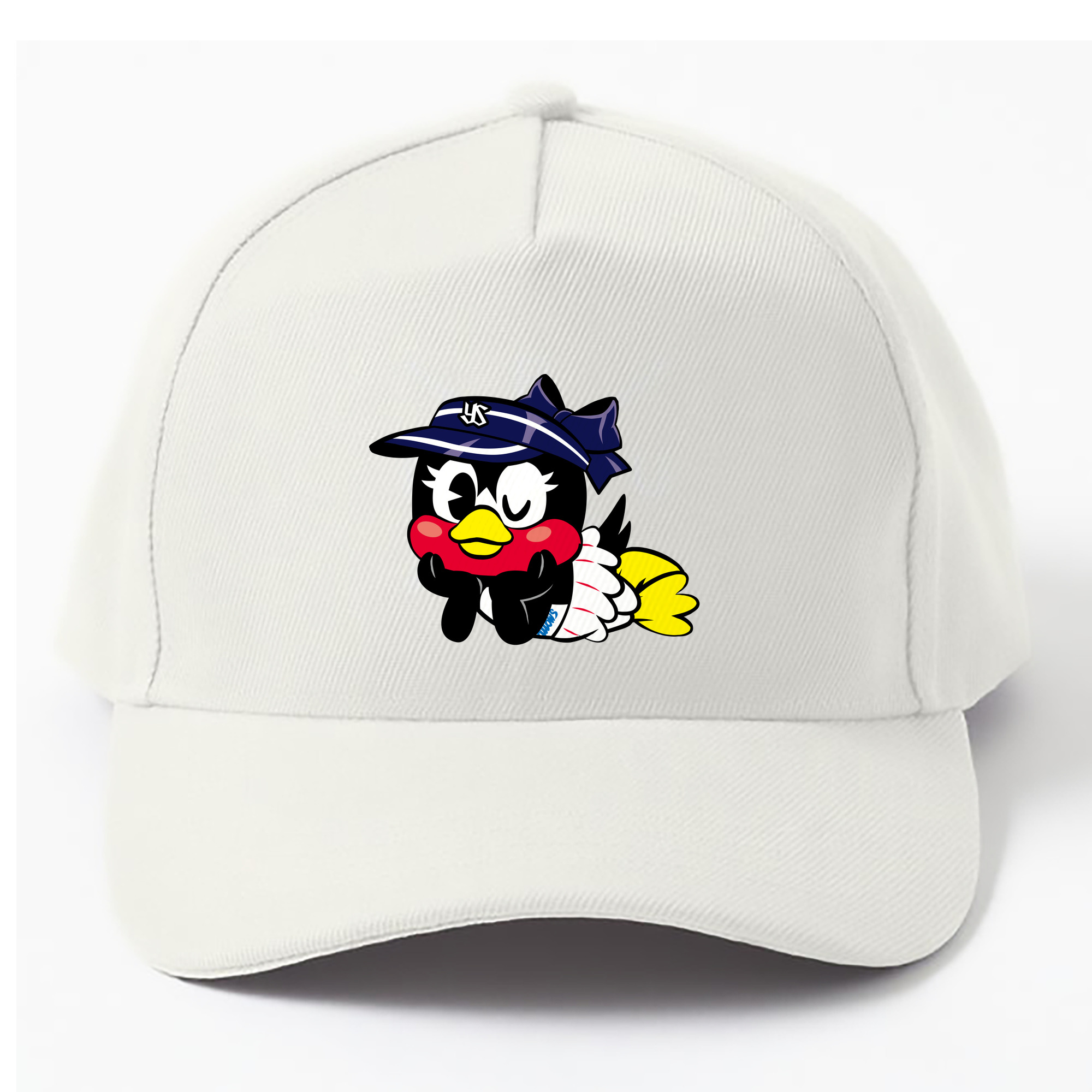 TOKYO YAKULT SWALLOWS MASCOT TSUBAMI APPLICATION LIE DOWN FORWARD Logo - ベースボールキャップ ・ 綿100％ ・ 男女兼用 ・ スポーツ 帽子 ・ 日常使い 散歩 アウトドア 旅行用
