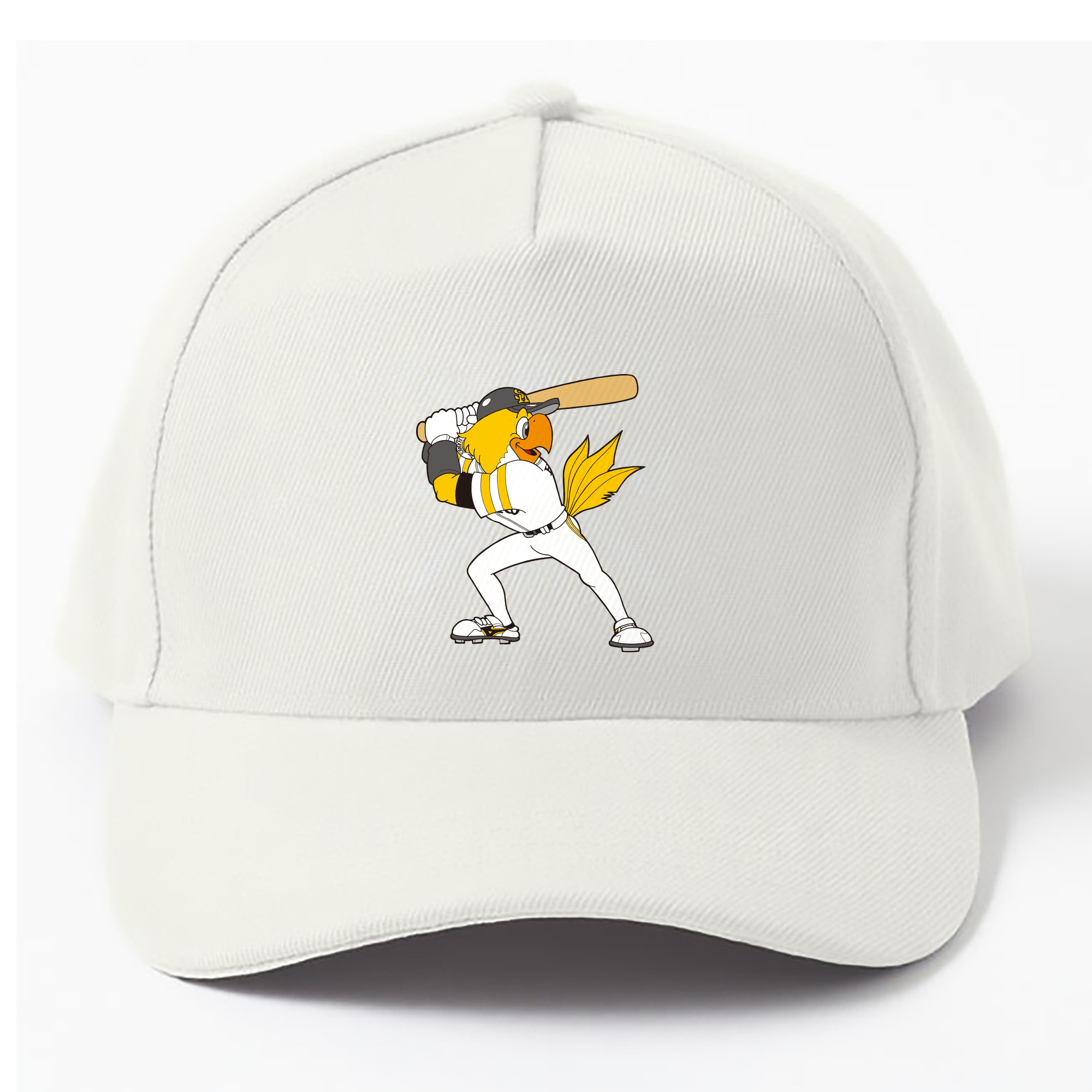 FUKUOKA SOFTBANK HAWKS MASCOT HARRY HAWK BATTING APPLICATION Logo - ベースボールキャップ ・ 綿100％ ・ 男女兼用 ・ スポーツ 帽子 ・ 日常使い 散歩 アウトドア 旅行用