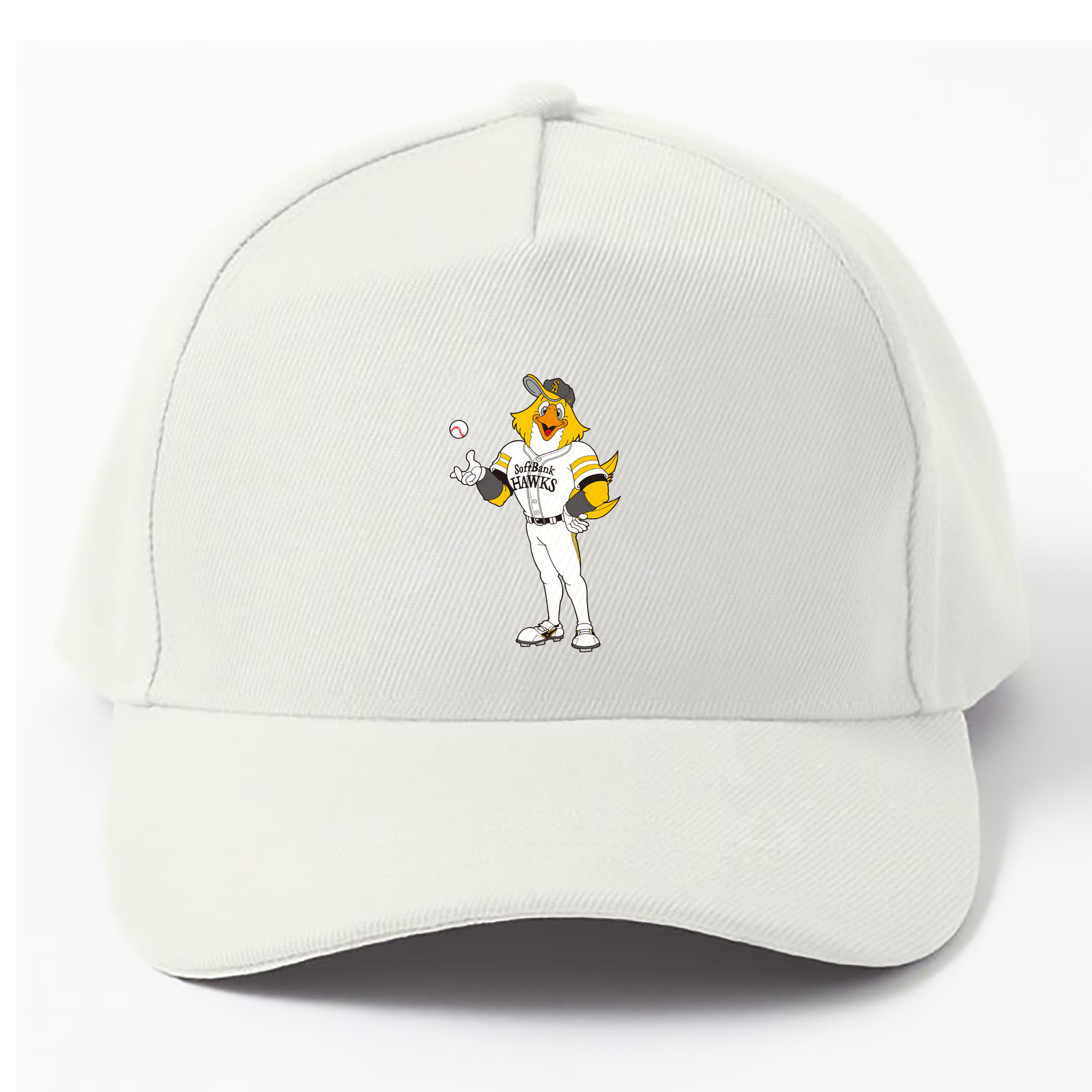 FUKUOKA SOFTBANK HAWKS MASCOT HARRY HAWK BALL TRAINING APPLICATION Logo - ベースボールキャップ ・ 綿100％ ・ 男女兼用 ・ スポーツ 帽子 ・ 日常使い 散歩 アウトドア 旅行用