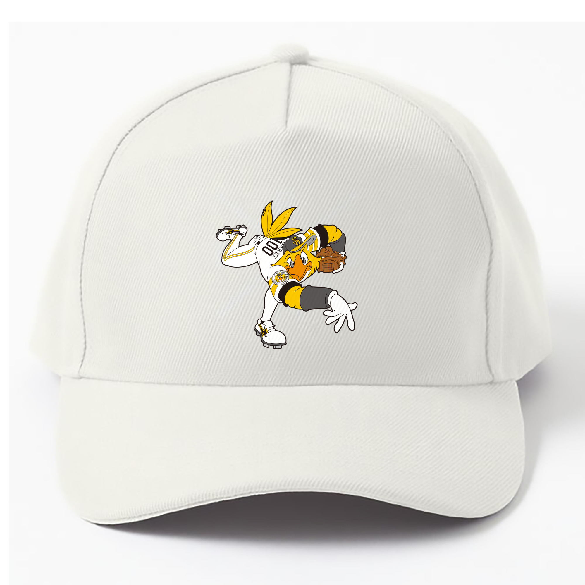 FUKUOKA SOFTBANK HAWKS MASCOT HARRY HAWK APPLICATION PITCHING Logo - ベースボールキャップ ・ 綿100％ ・ 男女兼用 ・ スポーツ 帽子 ・ 日常使い 散歩 アウトドア 旅行用