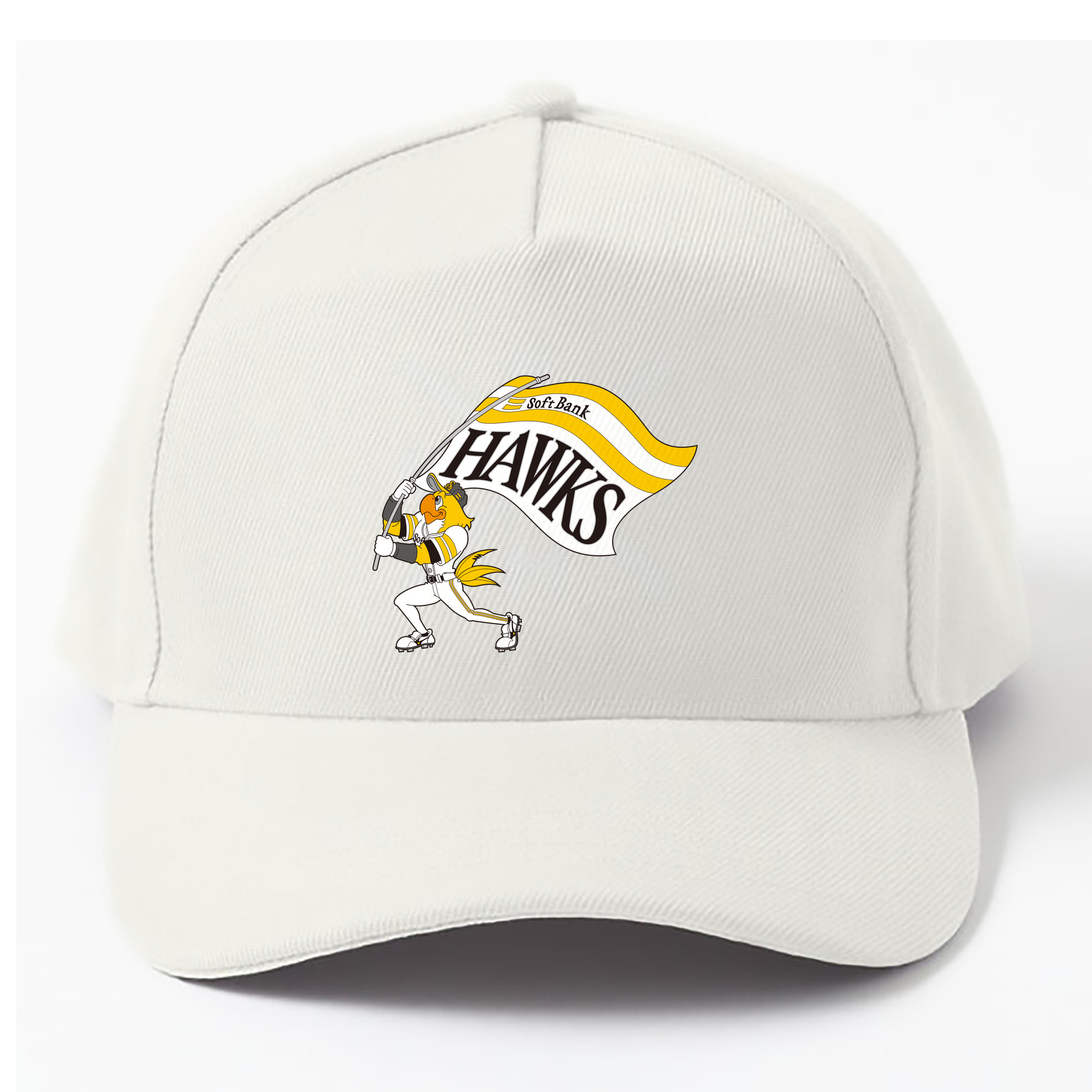 FUKUOKA SOFTBANK HAWKS MASCOT HARRY HAWK FLAG Logo - ベースボールキャップ ・ 綿100％ ・ 男女兼用 ・ スポーツ 帽子 ・ 日常使い 散歩 アウトドア 旅行用