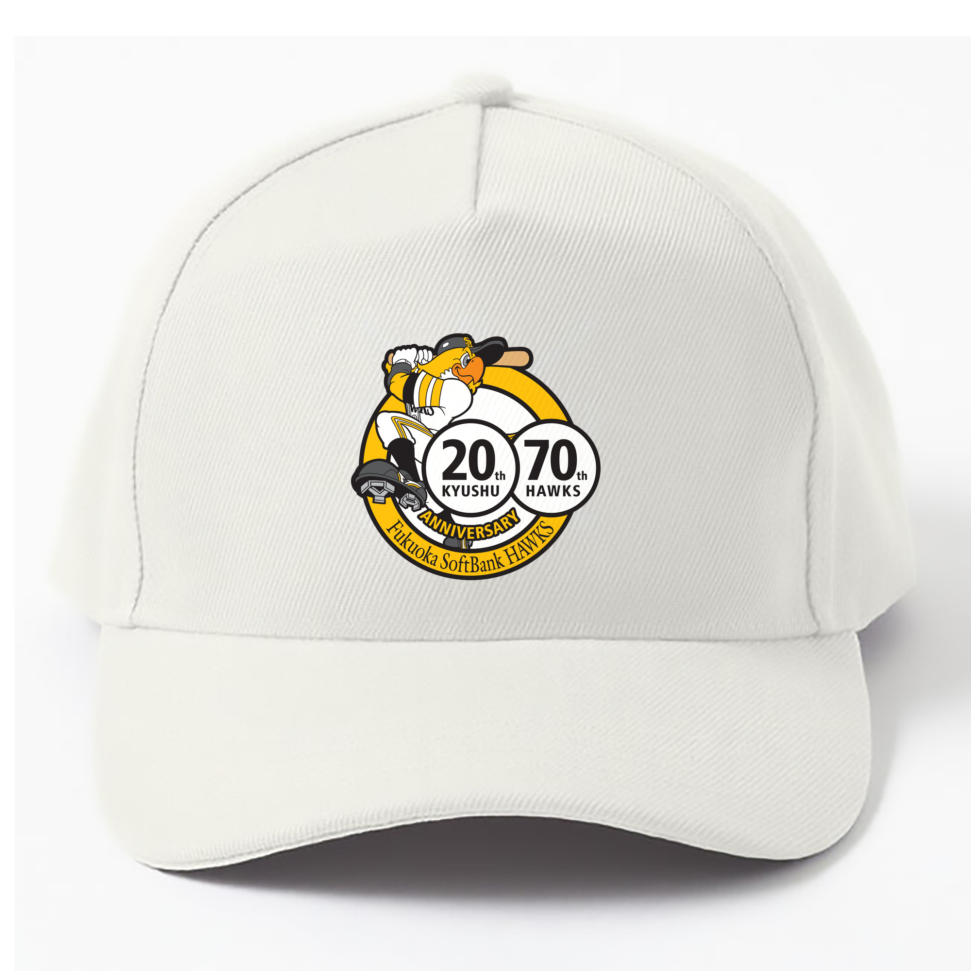 FUKUOKA SOFTBANK HAWKS 20TH KYUSHU 70TH HAWKS ANNIVERSARY EMBLEM Logo - ベースボールキャップ ・ 綿100％ ・ 男女兼用 ・ スポーツ 帽子 ・ 日常使い 散歩 アウトドア 旅行用