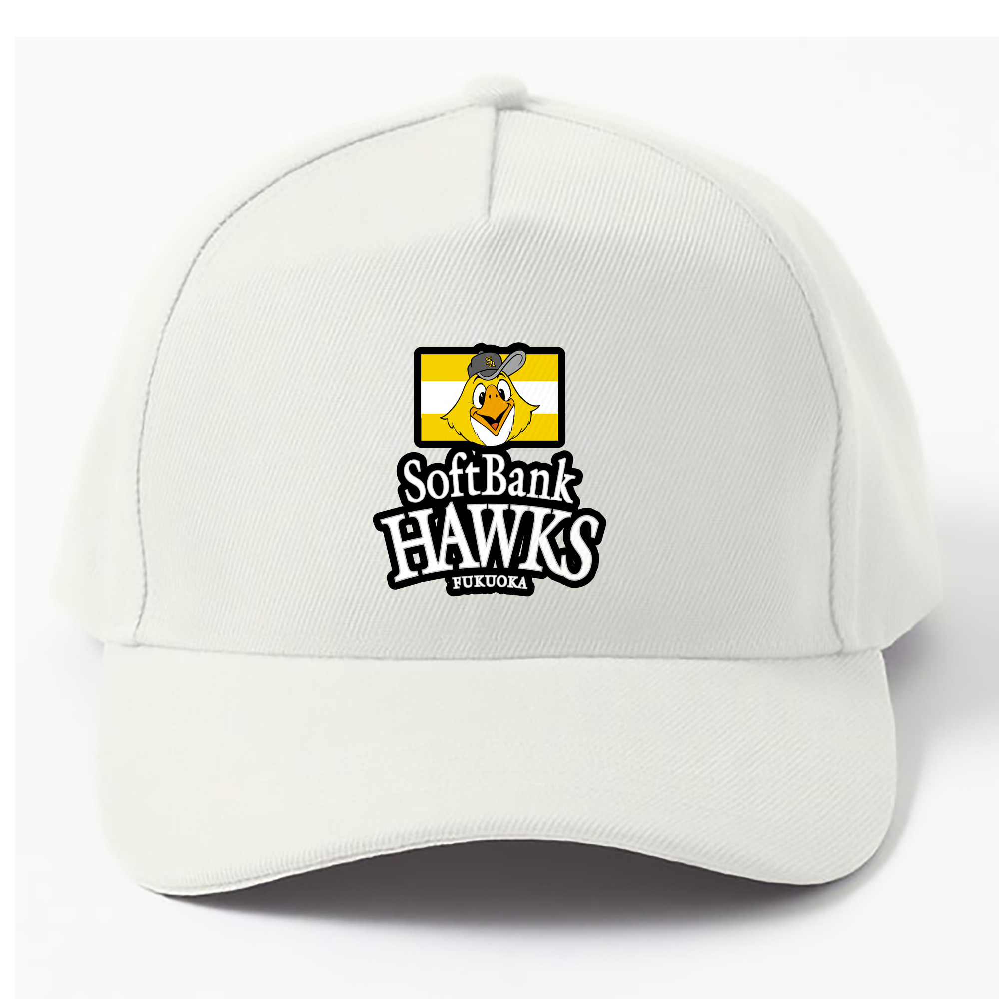 FUKUOKA SOFTBANK HAWKS EMBLEM APPLICATION BORDER LINE Logo - ベースボールキャップ ・ 綿100％ ・ 男女兼用 ・ スポーツ 帽子 ・ 日常使い 散歩 アウトドア 旅行用