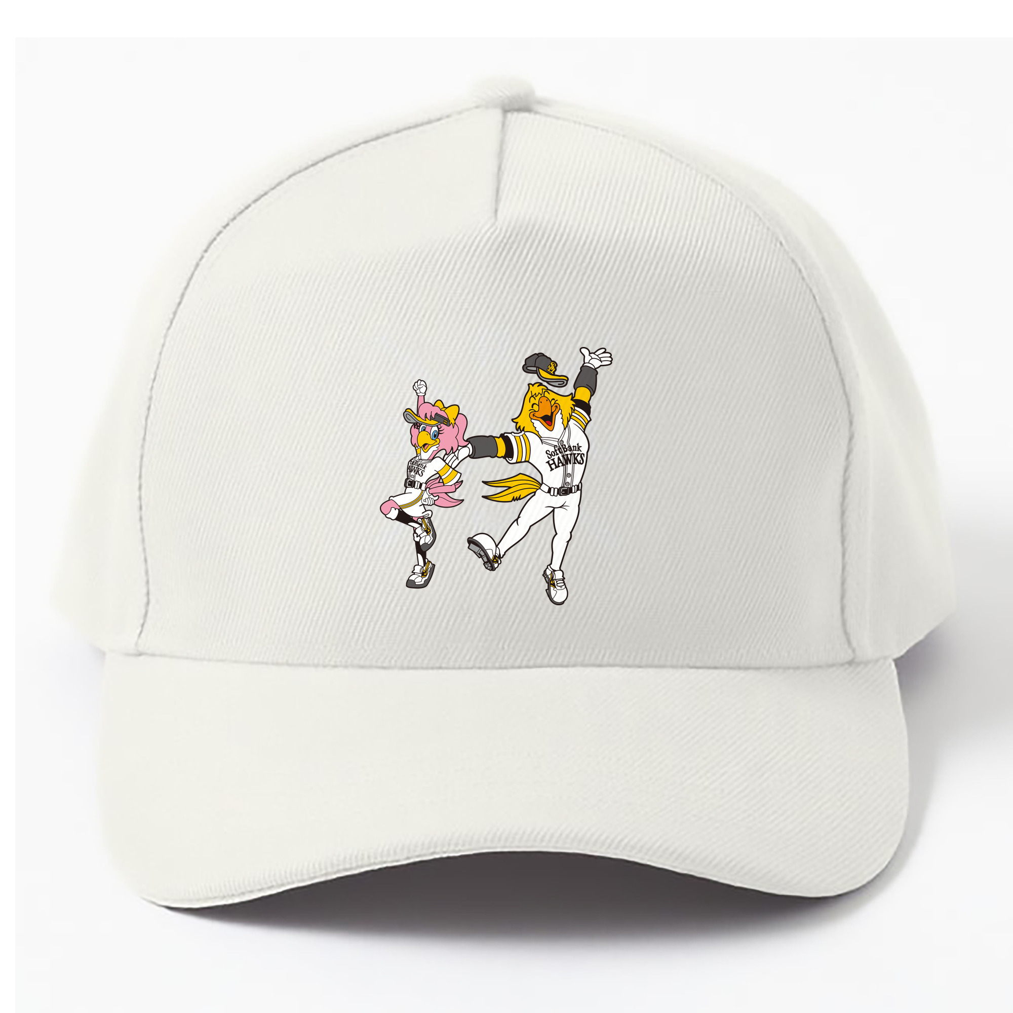 FUKUOKA SOFTBANK HAWKS MASCOT HARRY HAWK HONEY HAWK APPLICATION Logo - ベースボールキャップ ・ 綿100％ ・ 男女兼用 ・ スポーツ 帽子 ・ 日常使い 散歩 アウトドア 旅行用