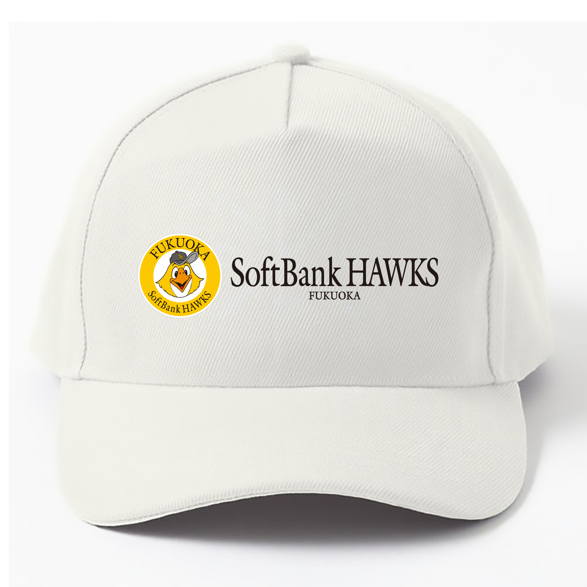 FUKUOKA SOFTBANK HAWKS ROUND SYMBOL WORDMARK Logo - ベースボールキャップ ・ 綿100％ ・ 男女兼用 ・ スポーツ 帽子 ・ 日常使い 散歩 アウトドア 旅行用