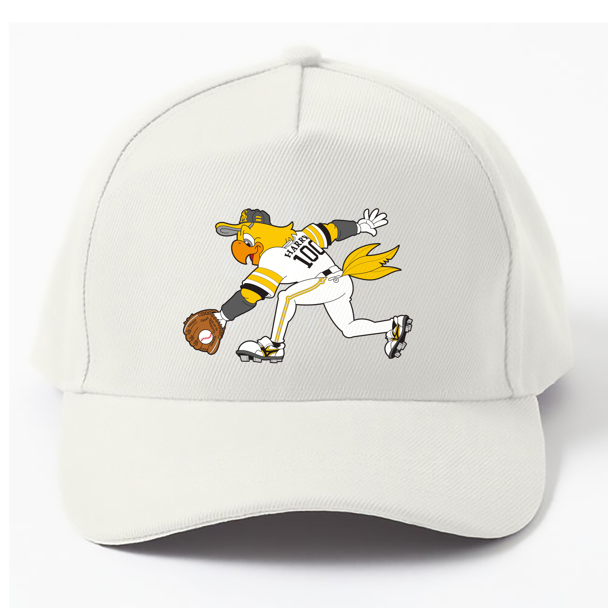FUKUOKA SOFTBANK HAWKS MASCOT HARRY HAWK DEFENSE APPLICATION Logo - ベースボールキャップ ・ 綿100％ ・ 男女兼用 ・ スポーツ 帽子 ・ 日常使い 散歩 アウトドア 旅行用