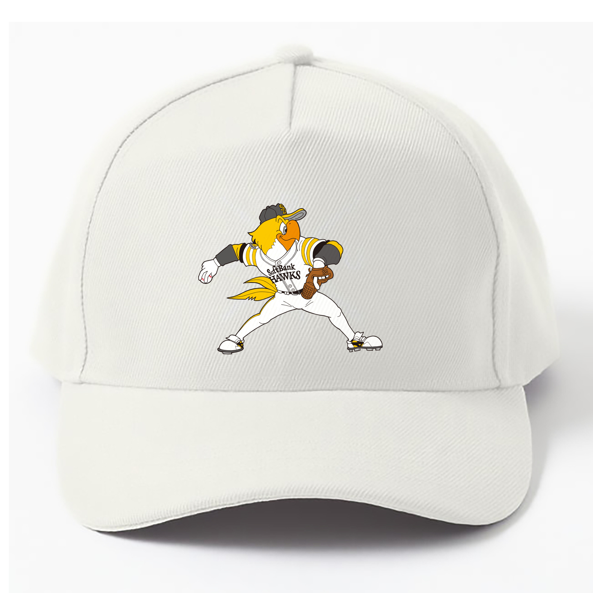 FUKUOKA SOFTBANK HAWKS MASCOT HARRY HAWK APPLICATION WINDUP PITCHING Logo - ベースボールキャップ ・ 綿100％ ・ 男女兼用 ・ スポーツ 帽子 ・ 日常使い 散歩 アウトドア 旅行用
