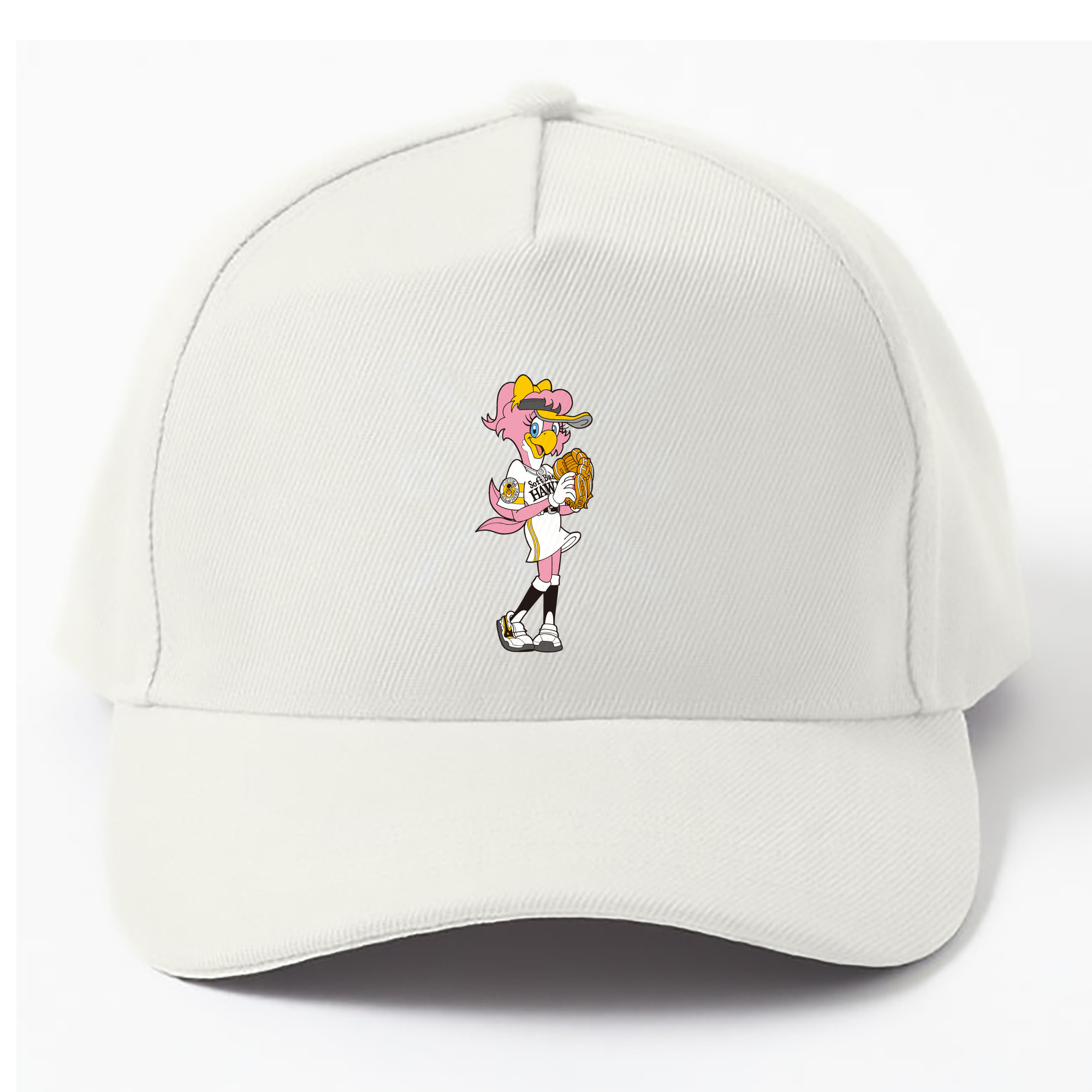 FUKUOKA SOFTBANK HAWKS MASCOT HONEY HAWK APPLICATION Logo - ベースボールキャップ ・ 綿100％ ・ 男女兼用 ・ スポーツ 帽子 ・ 日常使い 散歩 アウトドア 旅行用