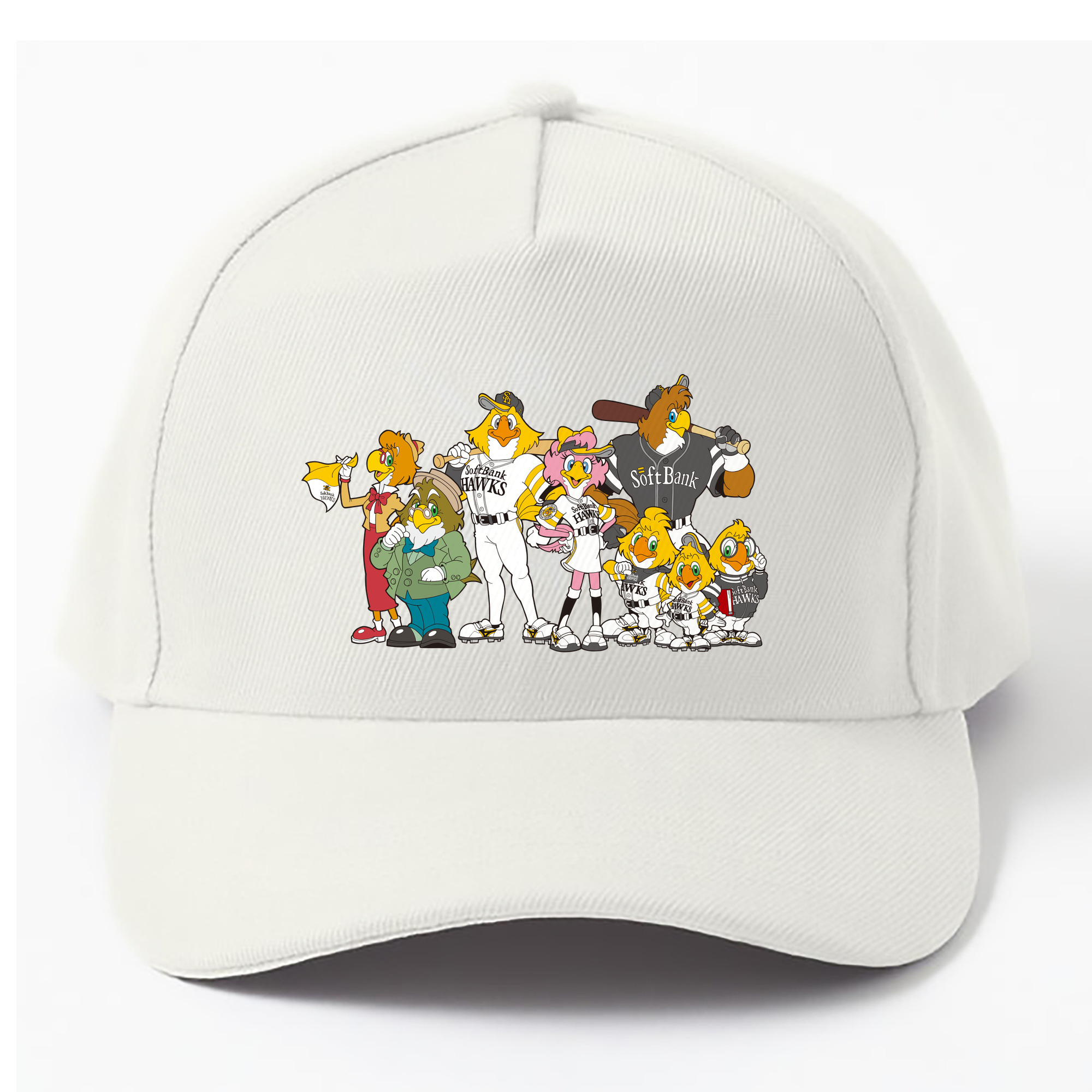 FUKUOKA SOFTBANK HAWKS MASCOT HAWKFAMILY ORIGINAL Logo Vector - ベースボールキャップ ・ 綿100％ ・ 男女兼用 ・ スポーツ 帽子 ・ 日常使い 散歩 アウトドア 旅行用
