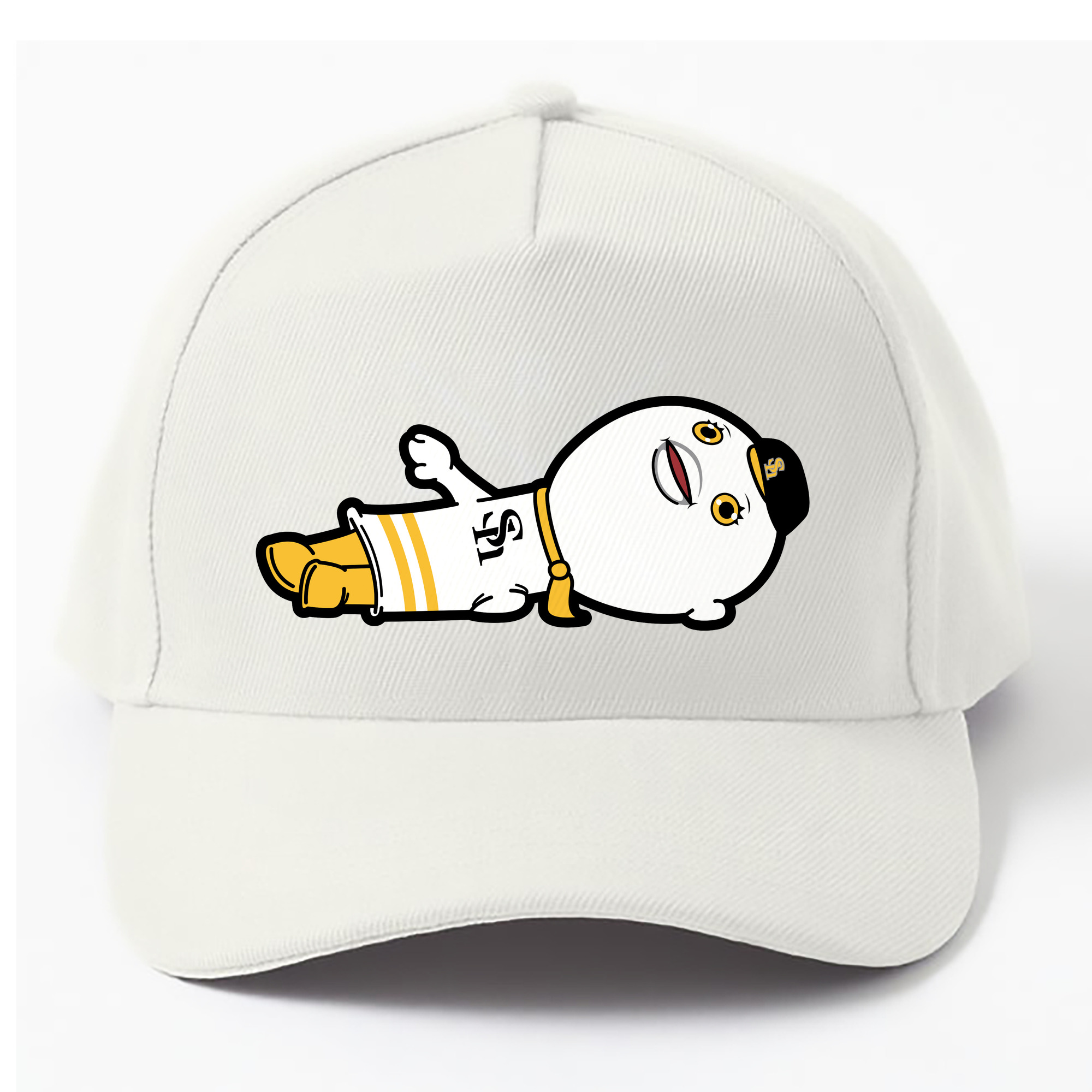 FUKUOKA SOFTBANK HAWKS MASCOT FUSANG APPLICATION LIE DOWN Logo - ベースボールキャップ ・ 綿100％ ・ 男女兼用 ・ スポーツ 帽子 ・ 日常使い 散歩 アウトドア 旅行用
