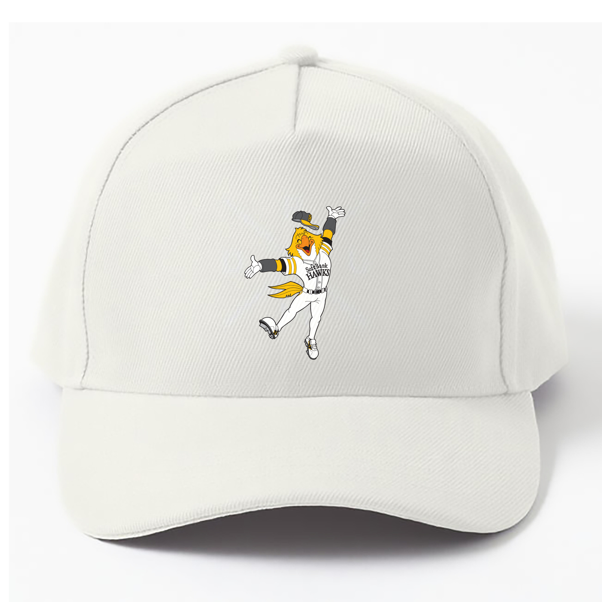 FUKUOKA SOFTBANK HAWKS MASCOT HARRY HAWK APPLICATION SMILE Logo - ベースボールキャップ ・ 綿100％ ・ 男女兼用 ・ スポーツ 帽子 ・ 日常使い 散歩 アウトドア 旅行用