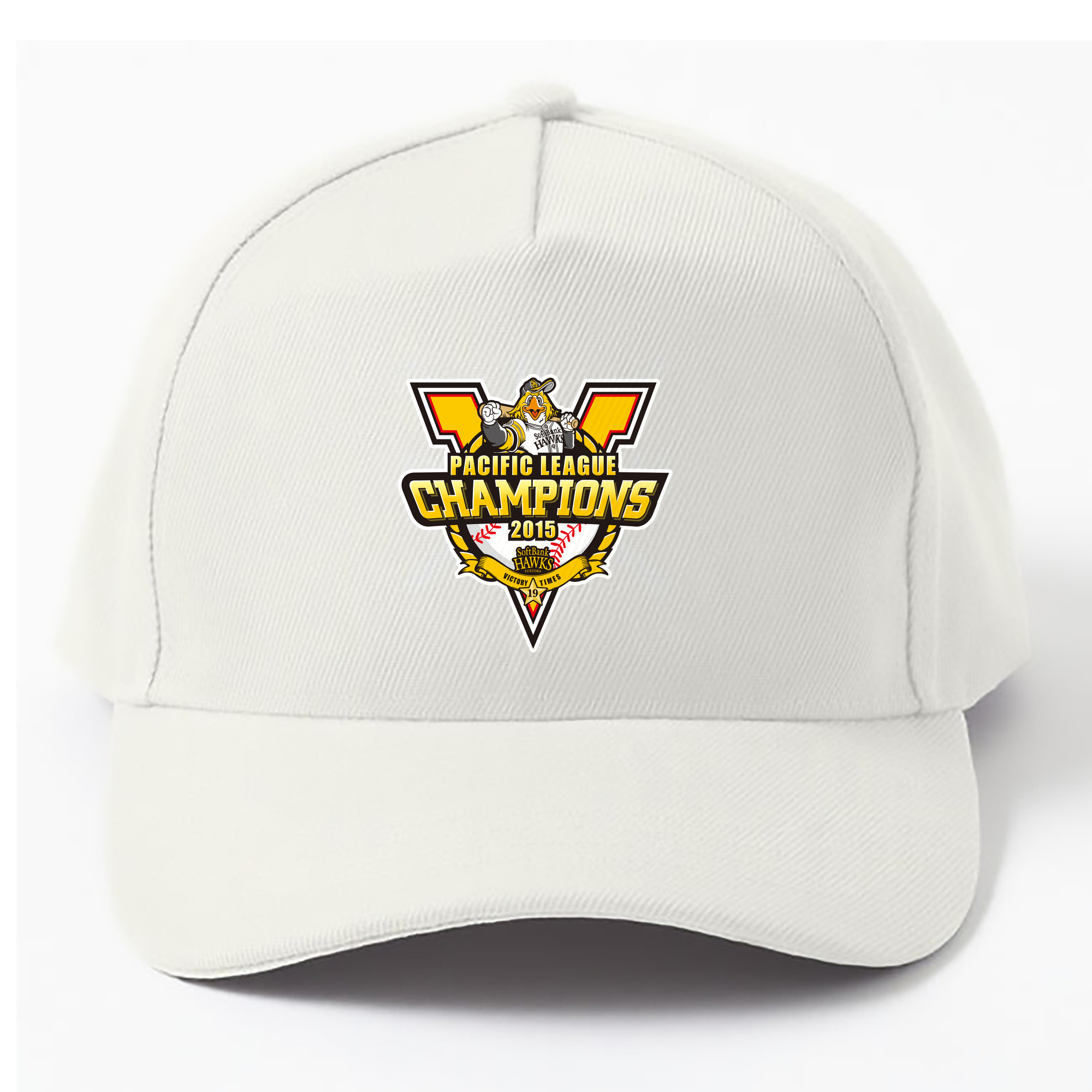 FUKUOKA SOFTBANK HAWKS PACIFIC LEAGUE 2015 CHAMPIONS Logo - ベースボールキャップ ・ 綿100％ ・ 男女兼用 ・ スポーツ 帽子 ・ 日常使い 散歩 アウトドア 旅行用