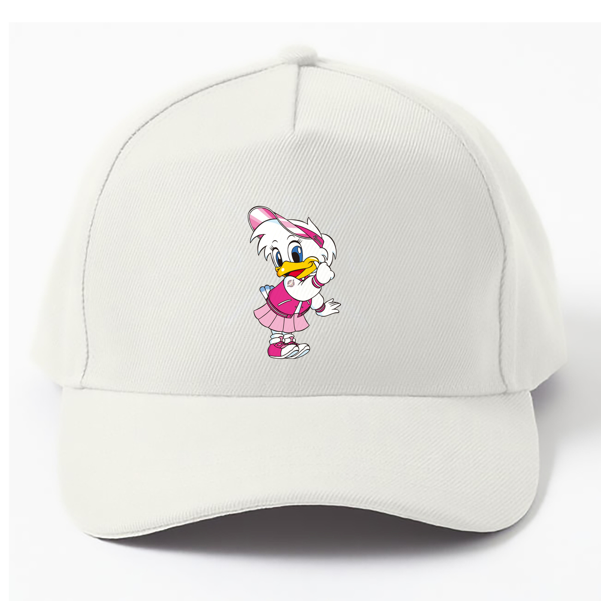 CHIBA LOTTE MARINES MASCOT RINE-CHAN Logo - ベースボールキャップ ・ 綿100％ ・ 男女兼用 ・ スポーツ 帽子 ・ 日常使い 散歩 アウトドア 旅行用