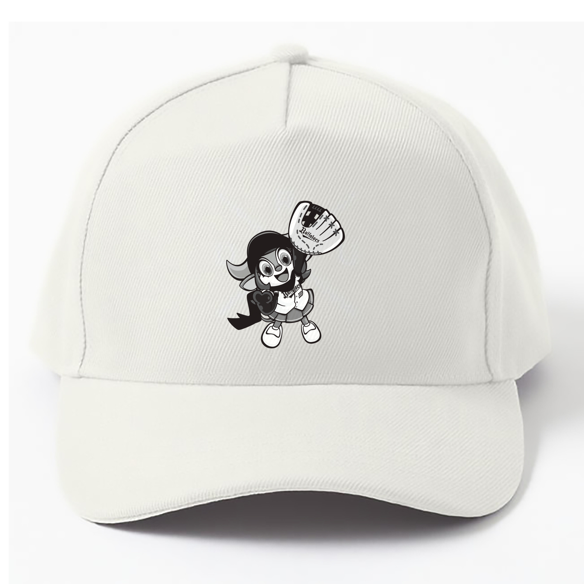 ORIX BUFFALOES MASCOT BUFFALO BELL APPLICATION GLOVE SYMBOL 2019 Black White Logo - ベースボールキャップ ・ 綿100％ ・ 男女兼用 ・ スポーツ 帽子 ・ 日常使い 散歩 アウトドア 旅行用