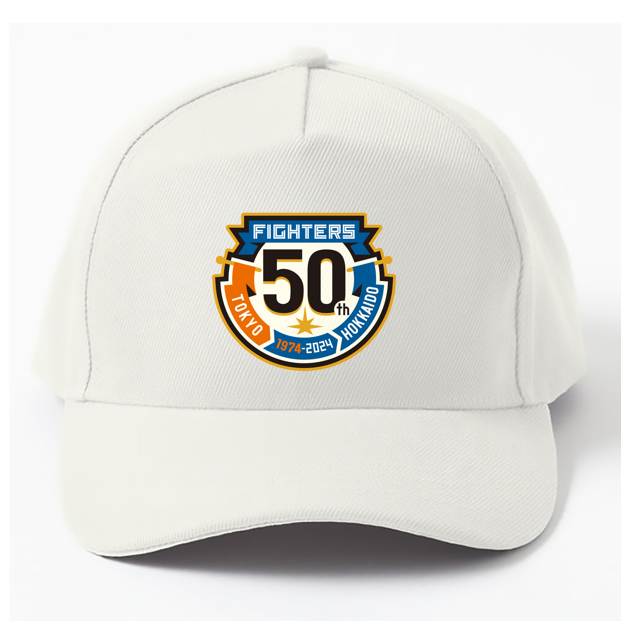 HOKKAIDO NIPPON-HAM FIGHTERS 50TH ANNIVERSARY EMBLEM Logo - ベースボールキャップ ・ 綿100％ ・ 男女兼用 ・ スポーツ 帽子 ・ 日常使い 散歩 アウトドア 旅行用