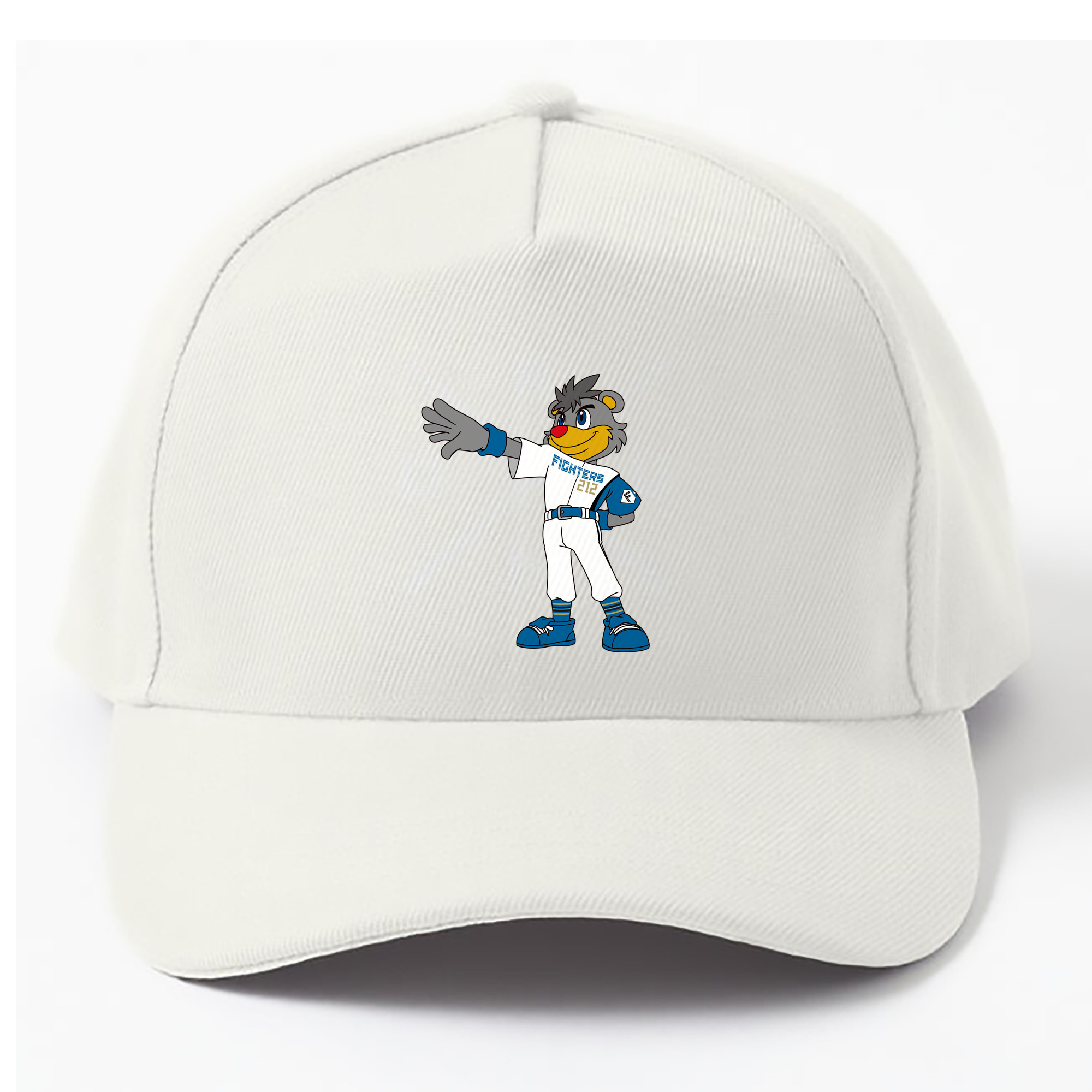 HOKKAIDO NIPPON-HAM FIGHTERS MASCOT BRISKY THE BEAR APPLICATION STARE AT GOAL 2022 Logo - ベースボールキャップ ・ 綿100％ ・ 男女兼用 ・ スポーツ 帽子 ・ 日常使い 散歩 アウトドア 旅行用