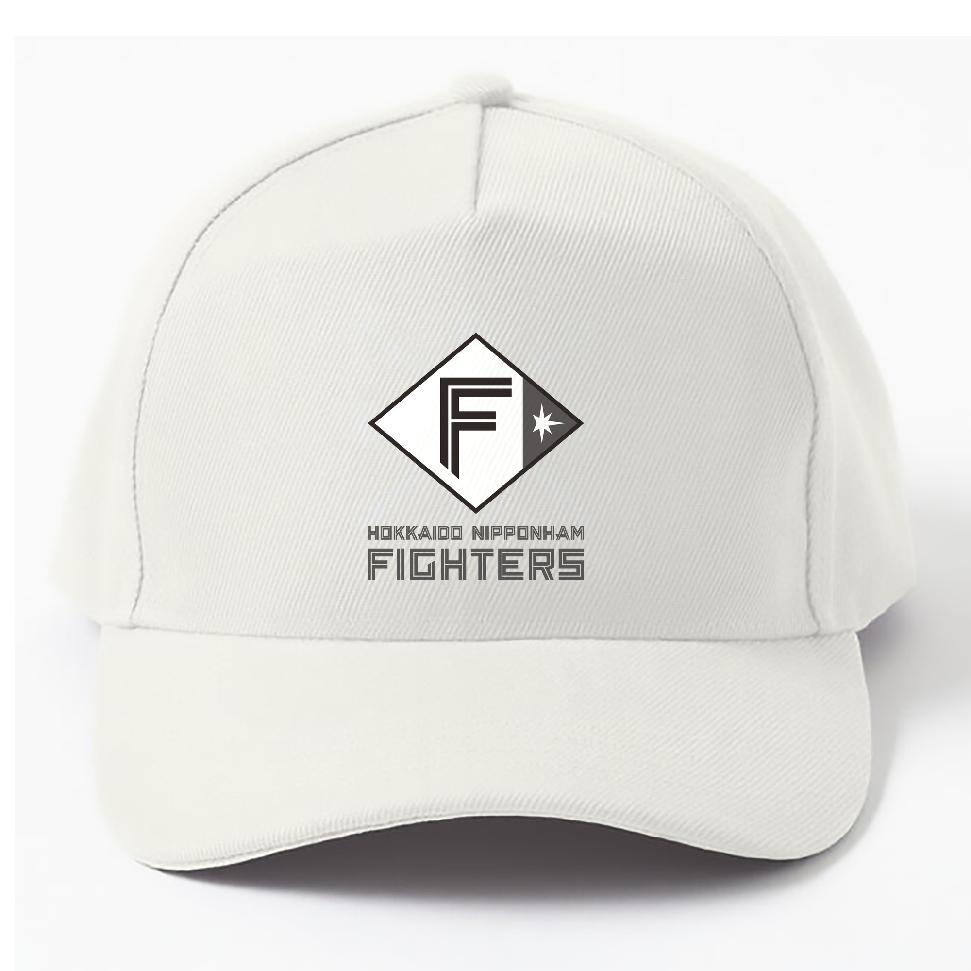 HOKKAIDO NIPPON-HAM FIGHTERS EMBLEM 2022 Black White Logo - ベースボールキャップ ・ 綿100％ ・ 男女兼用 ・ スポーツ 帽子 ・ 日常使い 散歩 アウトドア 旅行用