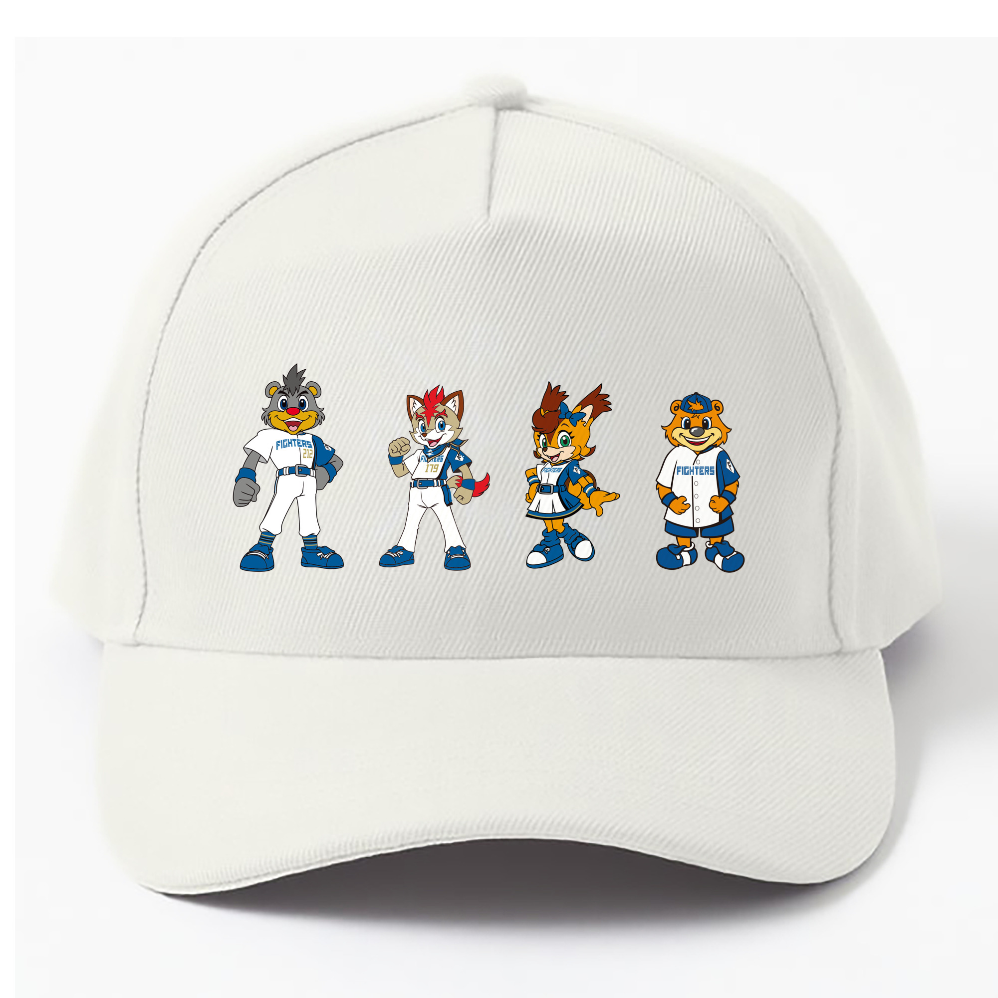 HOKKAIDO NIPPON-HAM FIGHTERS MASCOT BRISKY THE BEAR FREP THE FOX POLLY POLARIS CUBBY THE BEAR 2022 L - ベースボールキャップ ・ 綿100％ ・ 男女兼用 ・ スポーツ 帽子 ・ 日常使い 散歩 アウトドア 旅行用